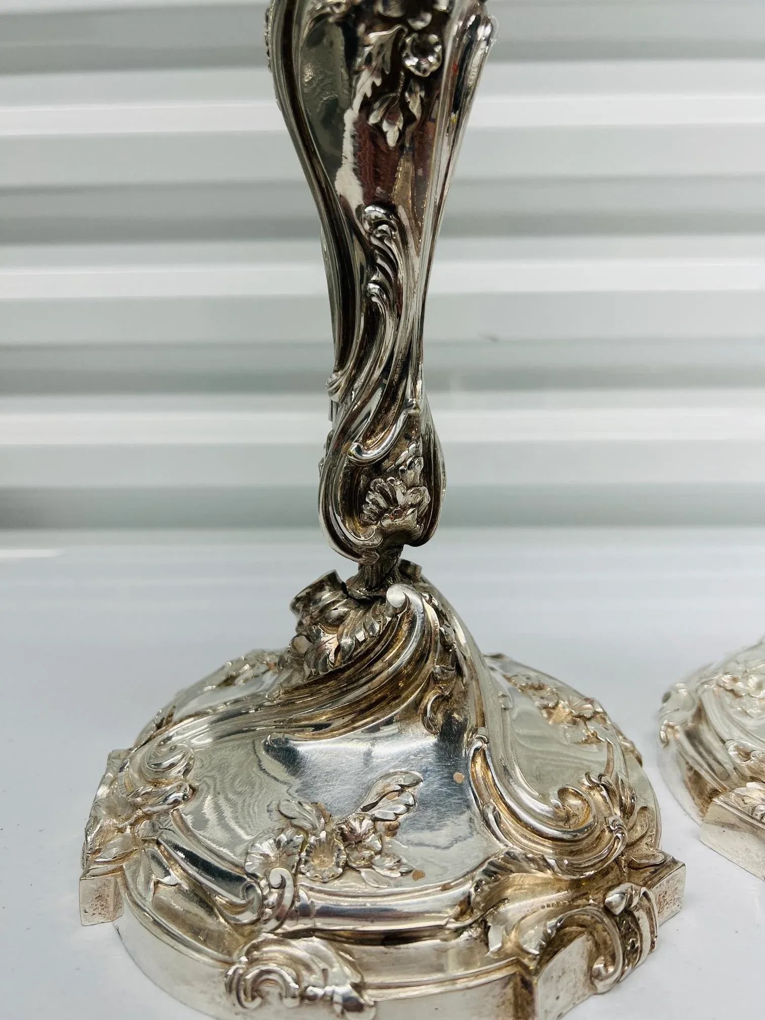 Set of 4, Henri Vian Silver Gilt Bronze Louis XV Style Candlesticks Circa 1880 - 4