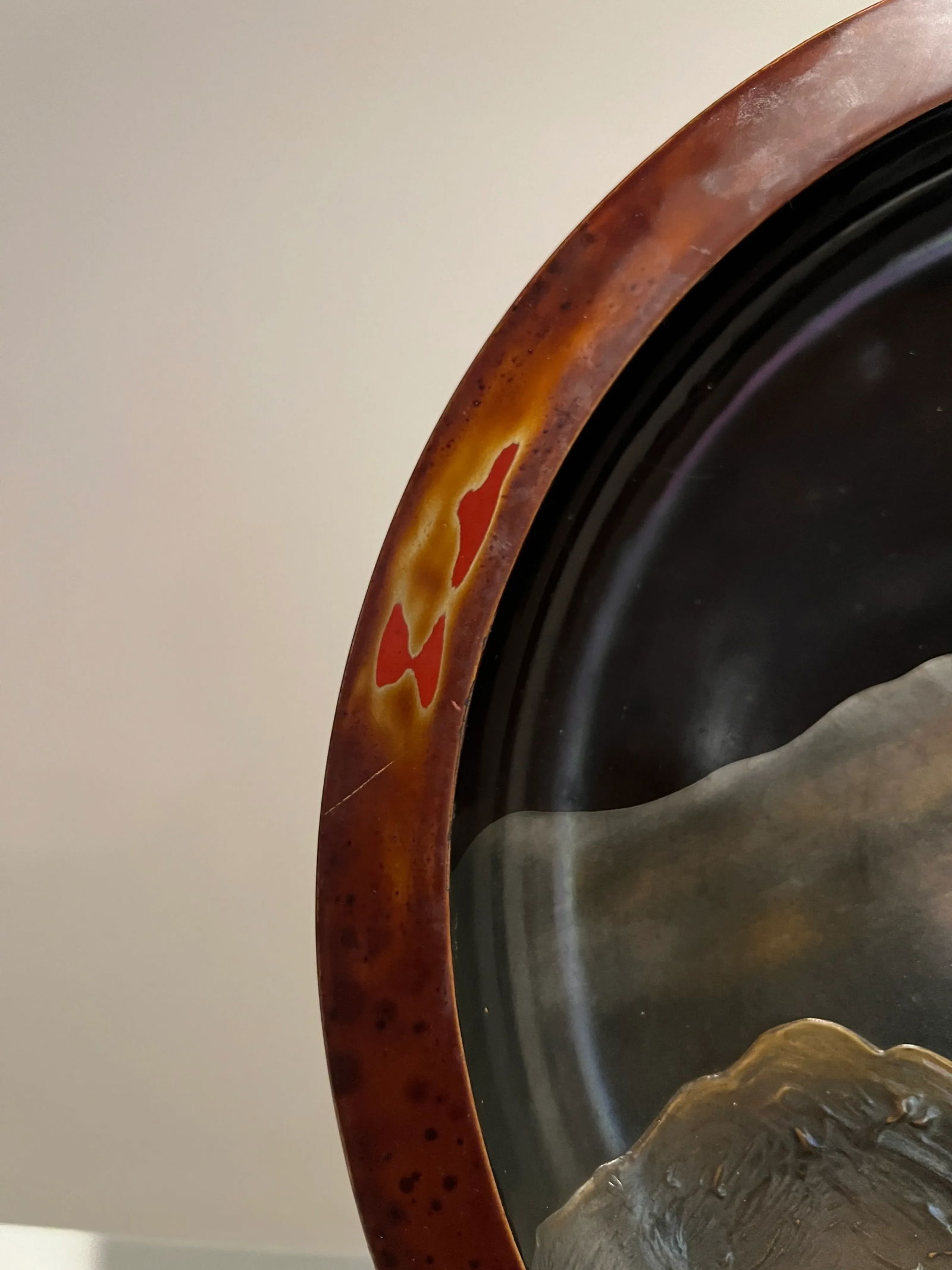 19th Century, Japanese Export Lacquer Tray Maki-E & Mnt Fuji Pagoda Decoration - 3