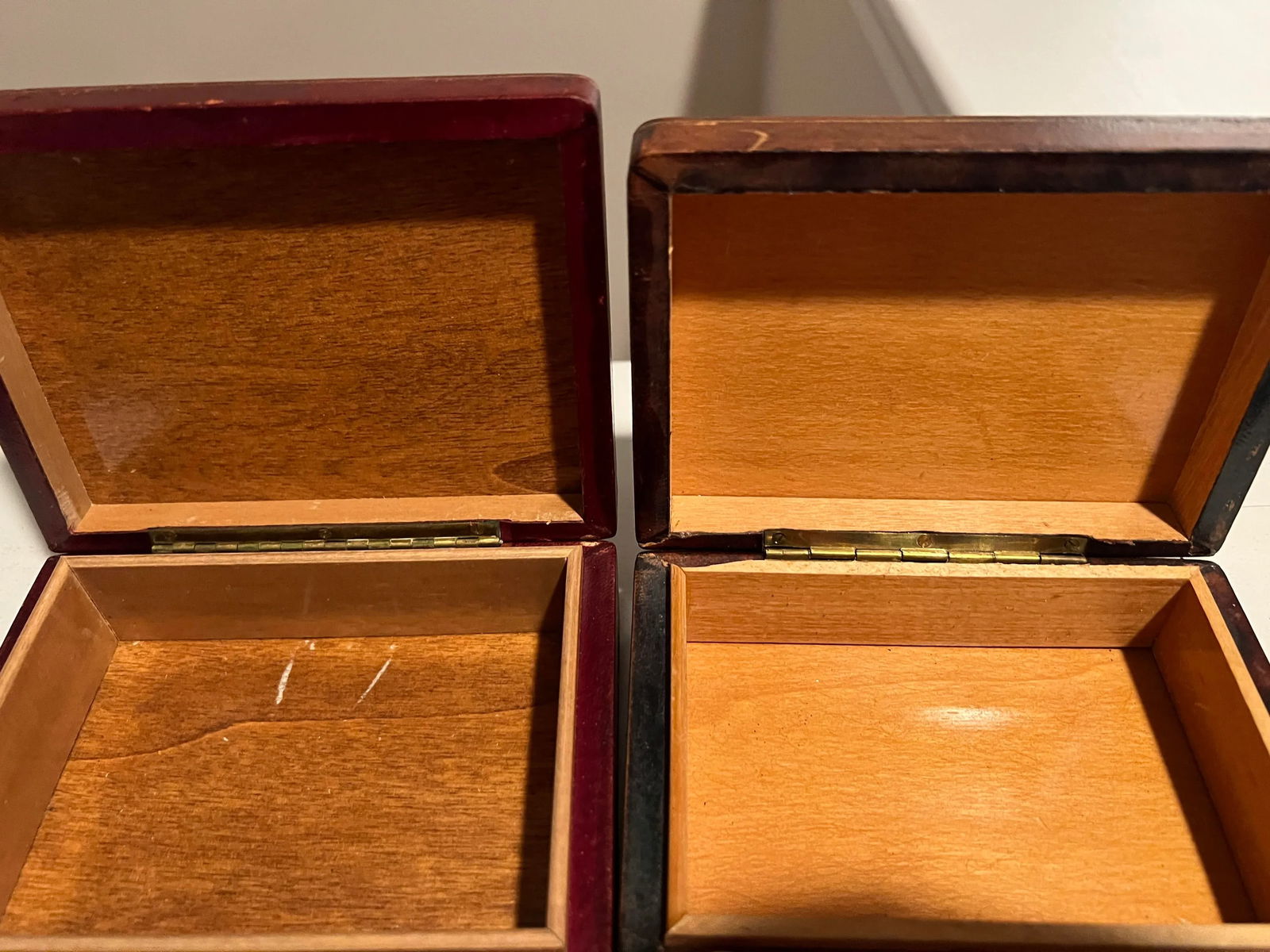 Pair, Italian Tooled Leather & Pietra Dura "Cigar" Motif Tobacco Boxes - 7