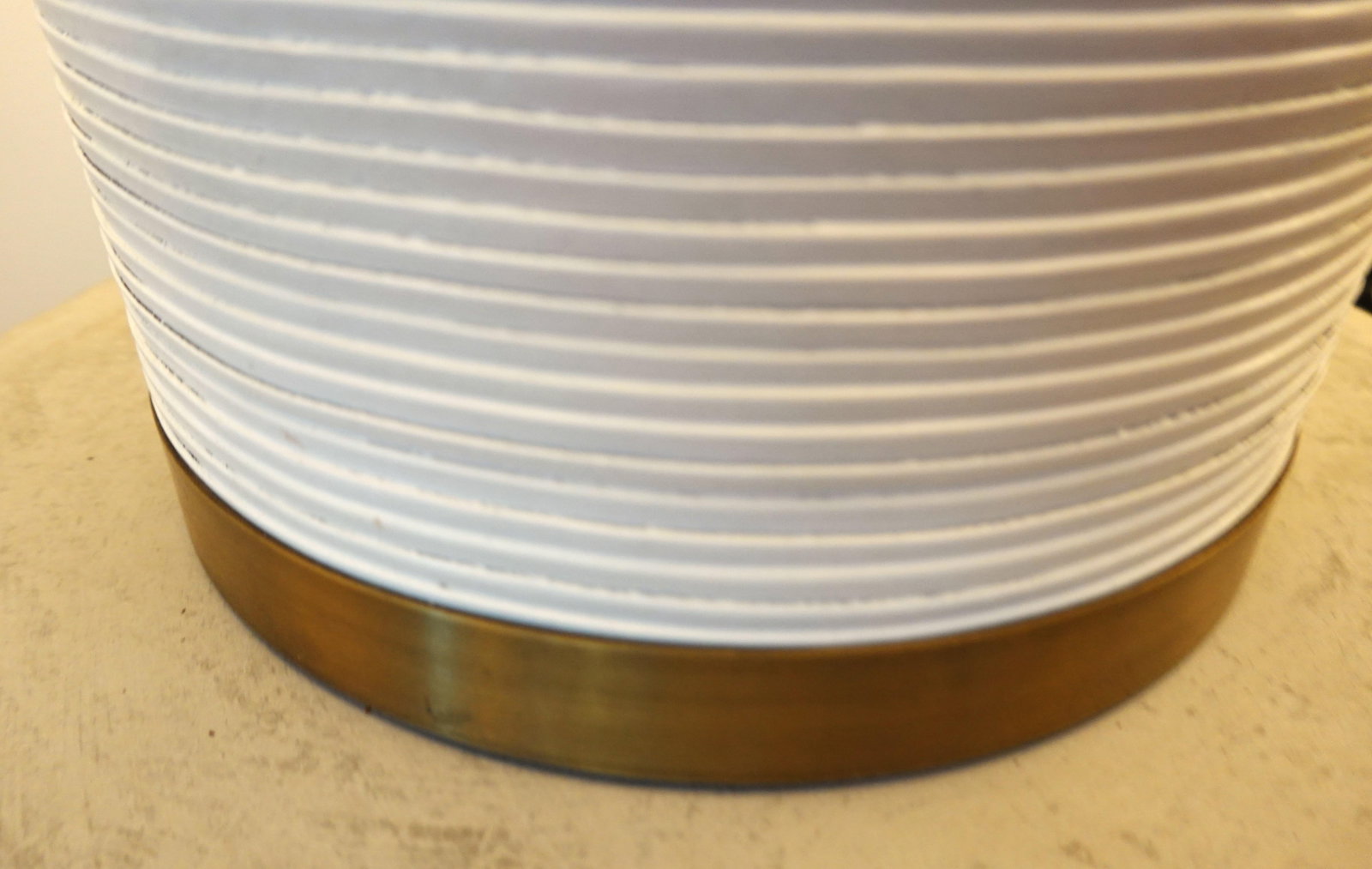 Palecek Rivoli Modern Classic White Leather Table Lamps- Set of 2 - 7