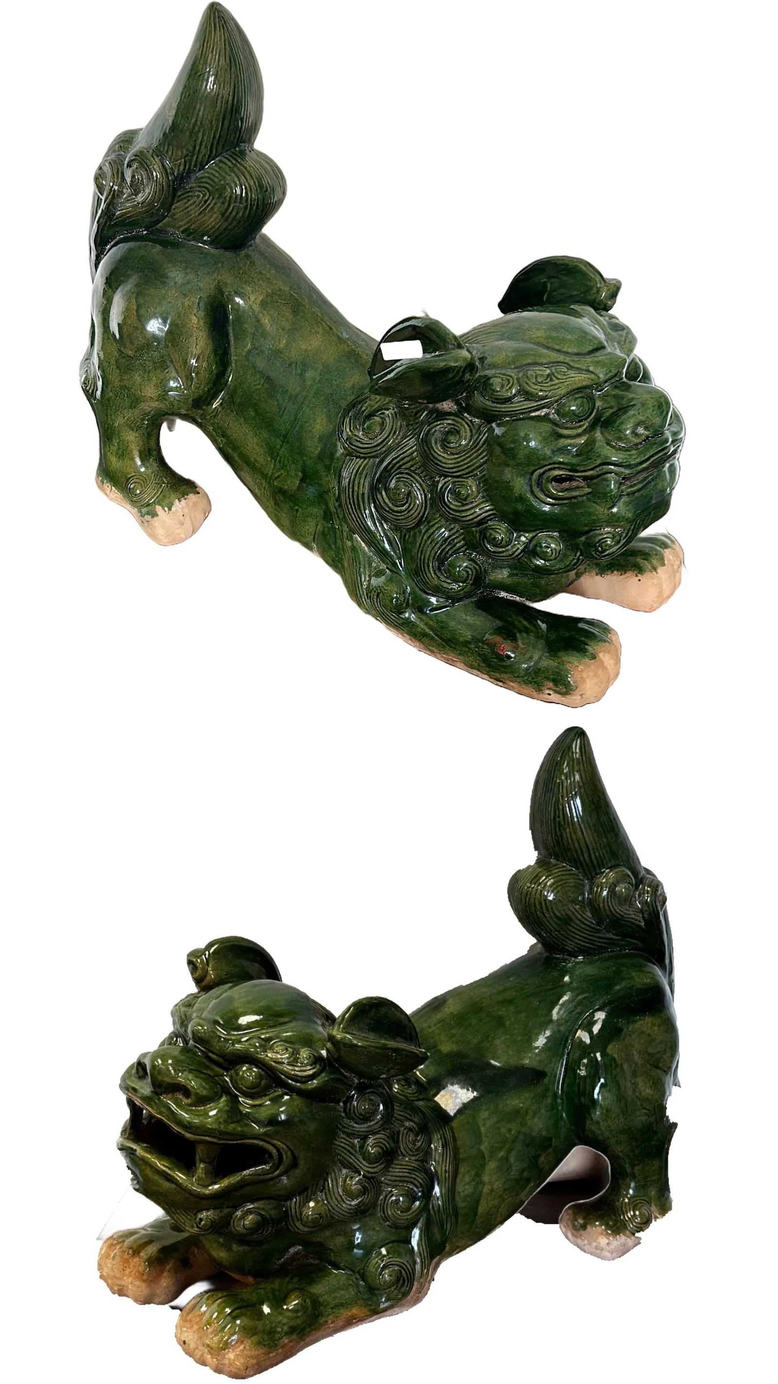 Mid 20th Century Chinese Foo Dogs - a Pair - 3