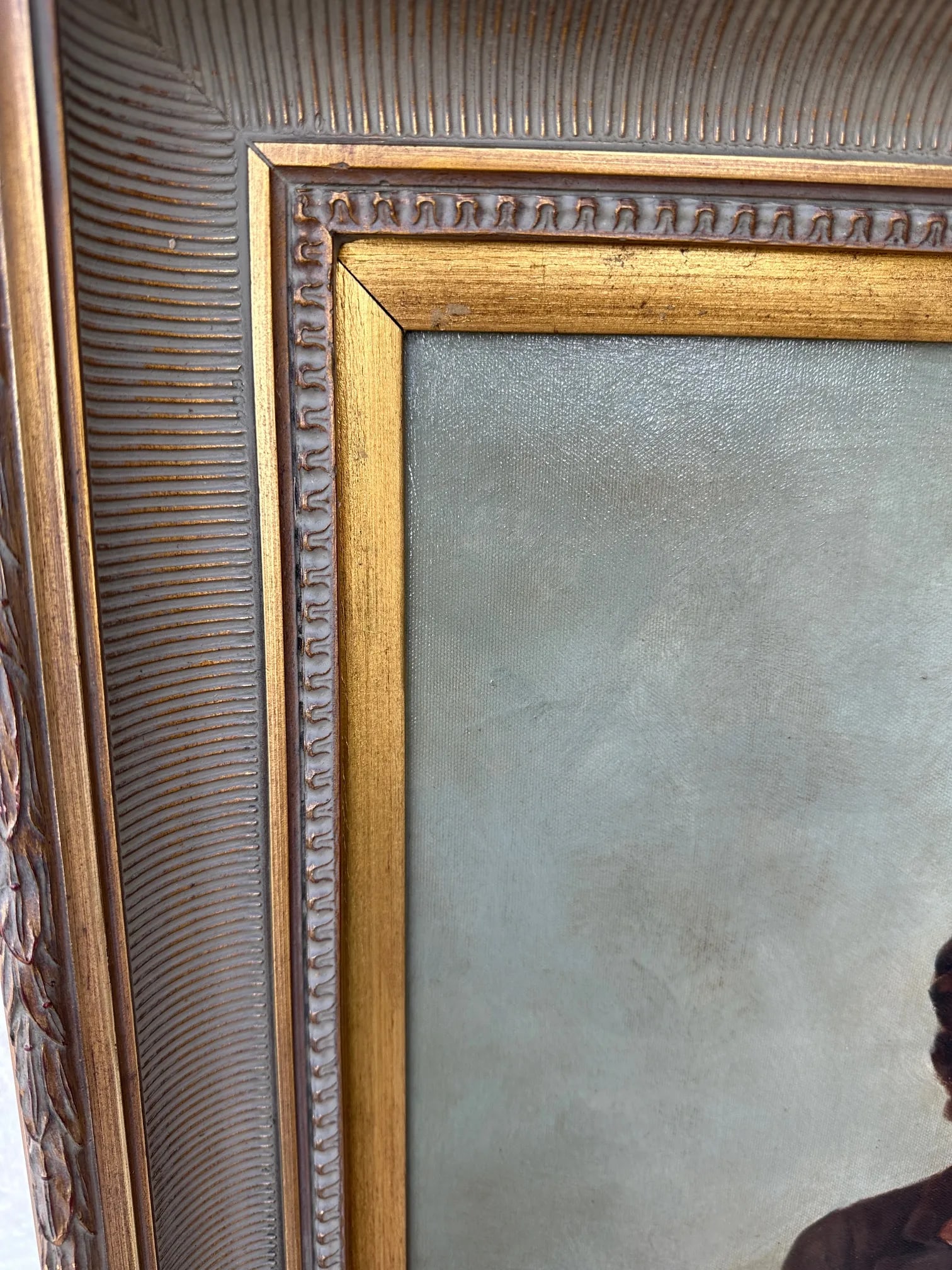 Large Oil on Canvas of Shoe Shine Boys Signed Edwards - 6