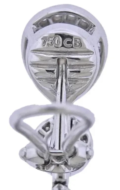 Pair of Bucherer Gold Diamond Topaz Peridot Drop Earrings - 6