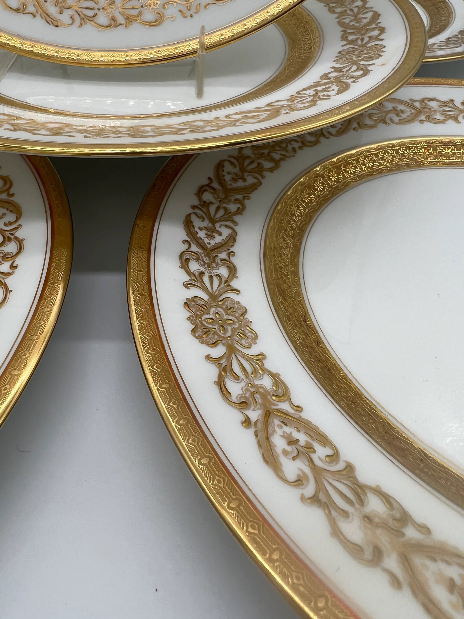 Set of 6 - Ahrenfeldt Limoges for Richard Briggs Boston Gilt Enamel Dinner Plates - 3
