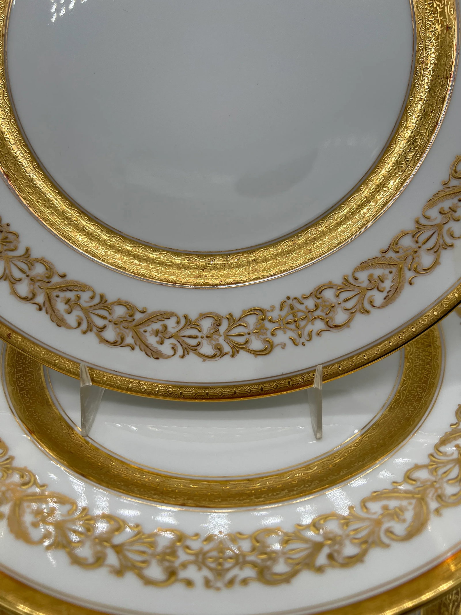 Set of 6 - Ahrenfeldt Limoges for Richard Briggs Boston Gilt Enamel Dinner Plates - 4