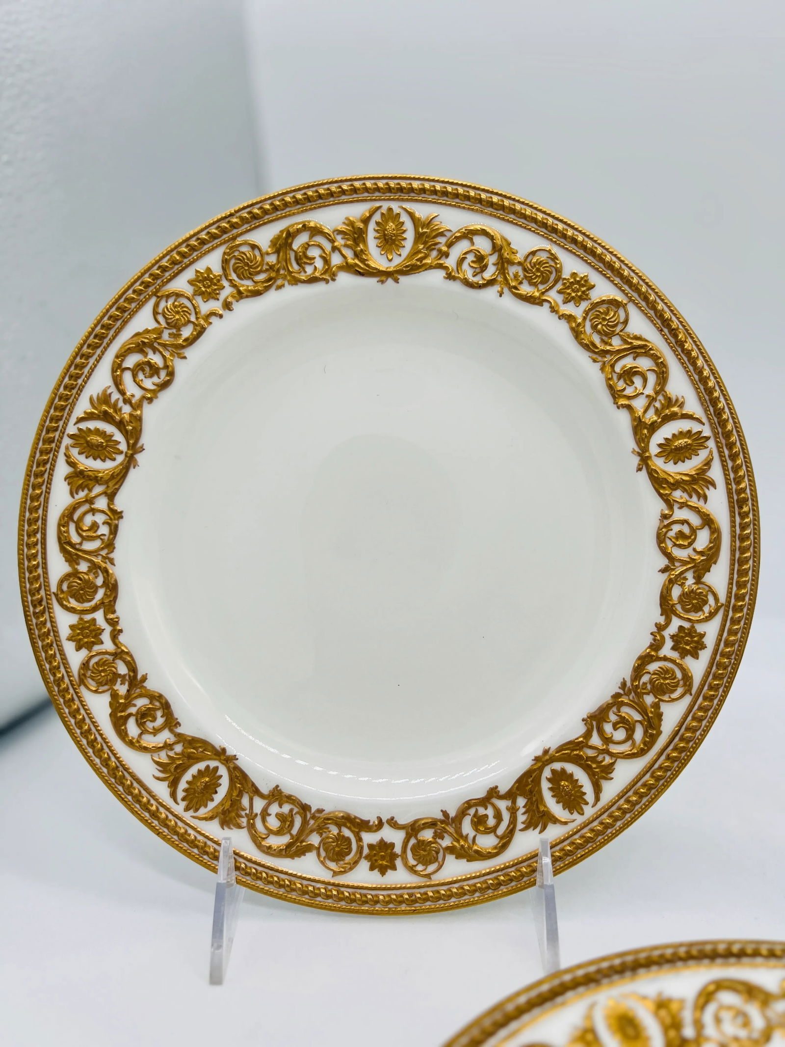 (3) Three Wedgwood Porcelain 9" Heavily Gilt Decorated Plates Richard Briggs Co. - 2