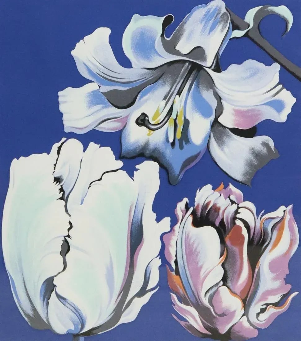 Original Signed Lowell Blair Nesbitt 'Flowers on Blue' Artist Proof 3/40 - 3