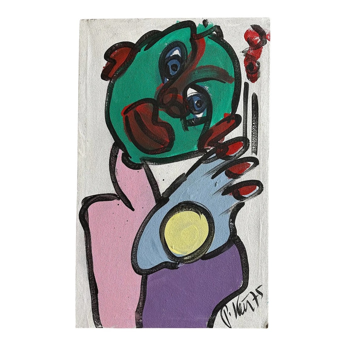 1975 Peter Keil Original Painting: Peter Keil is a German artist that focuses primarily on abstract expressionism. Keil painted with some of the greats including Joan MirÃ³, Pablo Picasso and Andy Warhol, to name a few. This