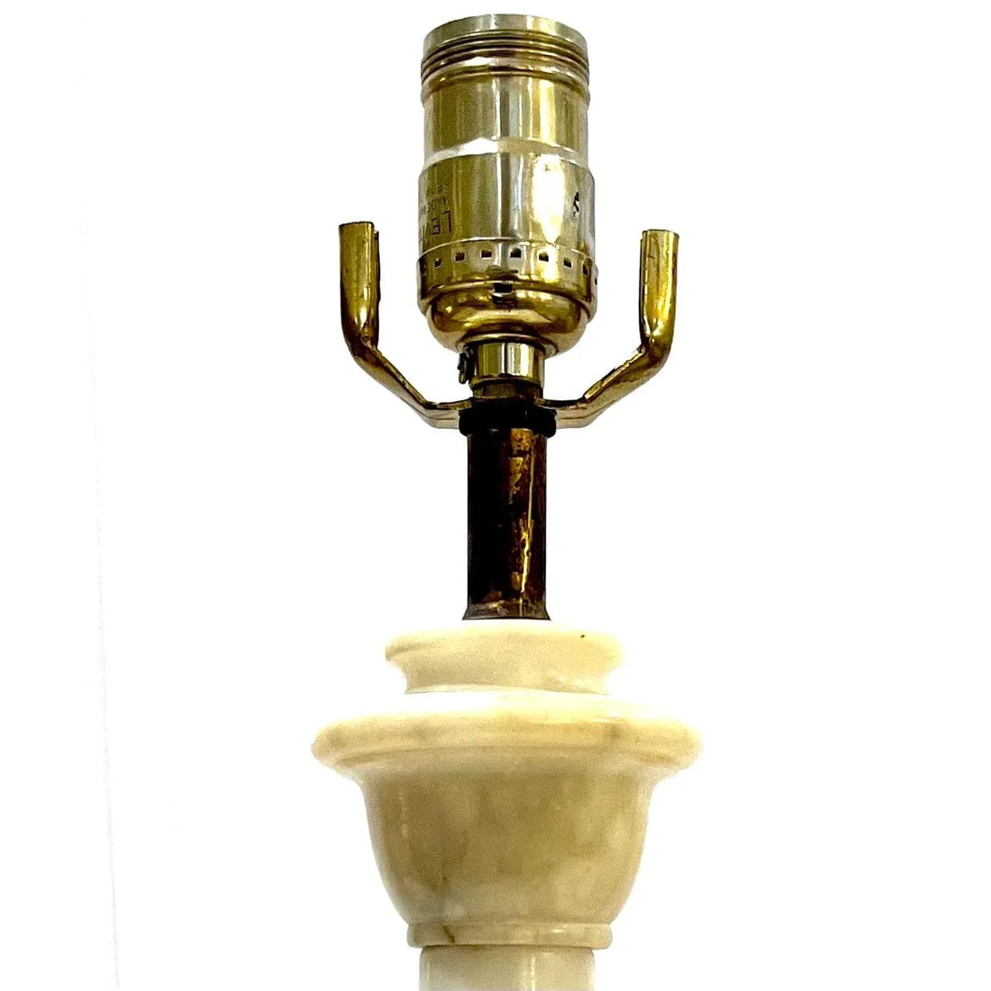 1950's Carved Alabaster Column Table Lamps - Pair - 2