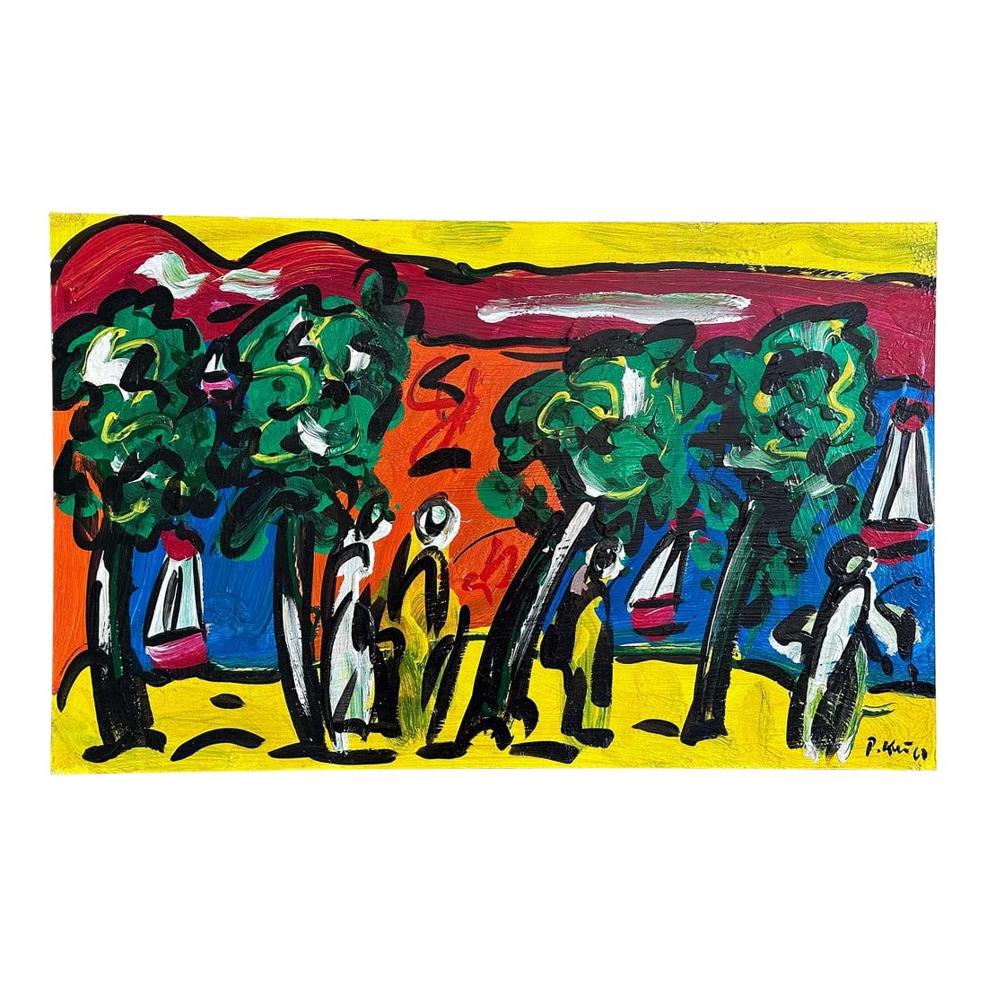 Miami Original 1967 Painting by Peter Keil: Peter Keil is a German artist that focuses primarily on abstract expressionism. Keil painted with some of the greats including Joan MirÃ³, Pablo Picasso and Andy Warhol, to name a few. This