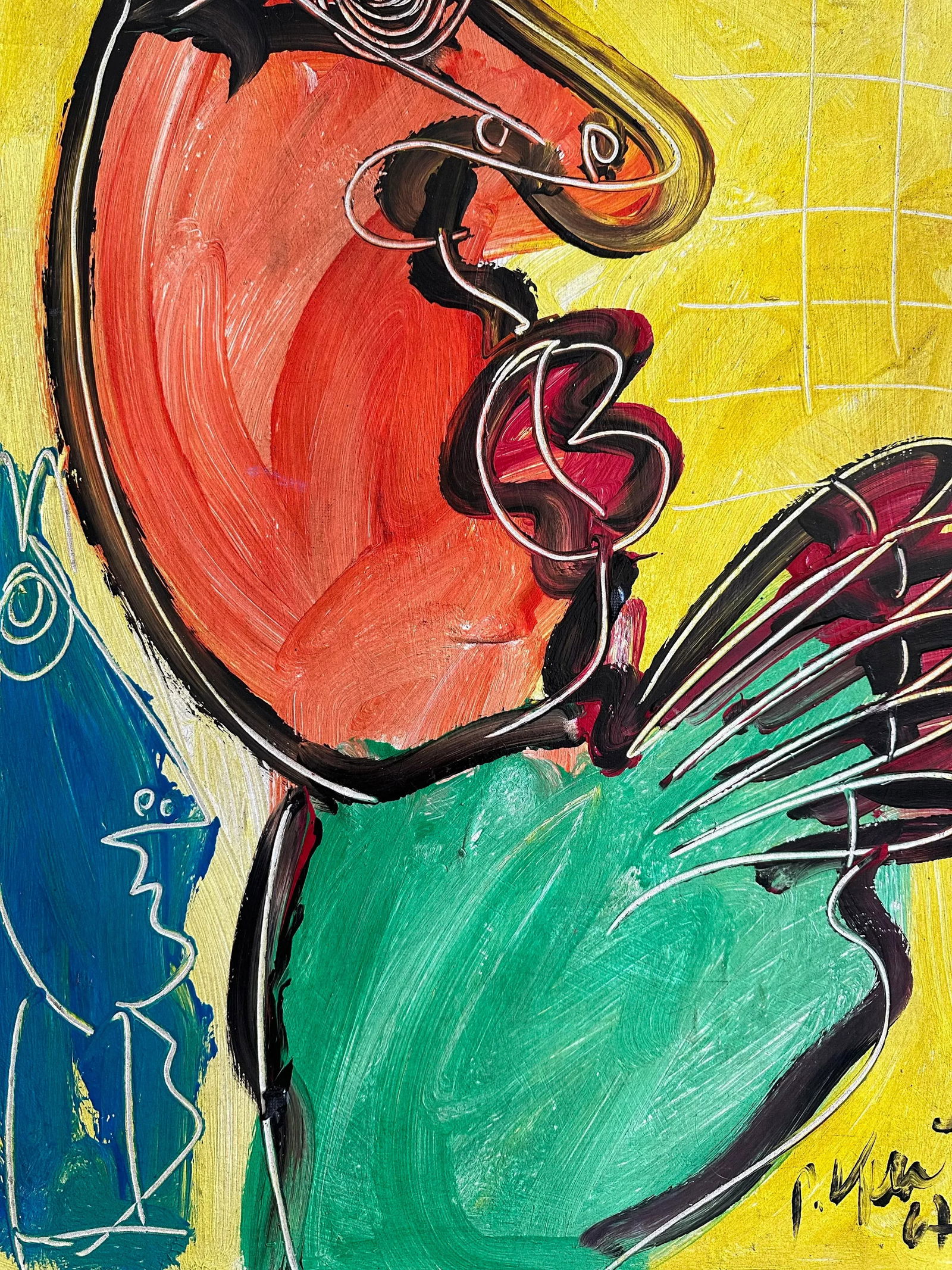 Titled MirÃ³vian Style Original 1967 Peter Keil Painting - 3