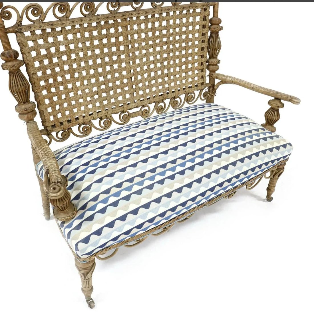 Late 19th Century Wicker Bench & 2 Chairs - 2