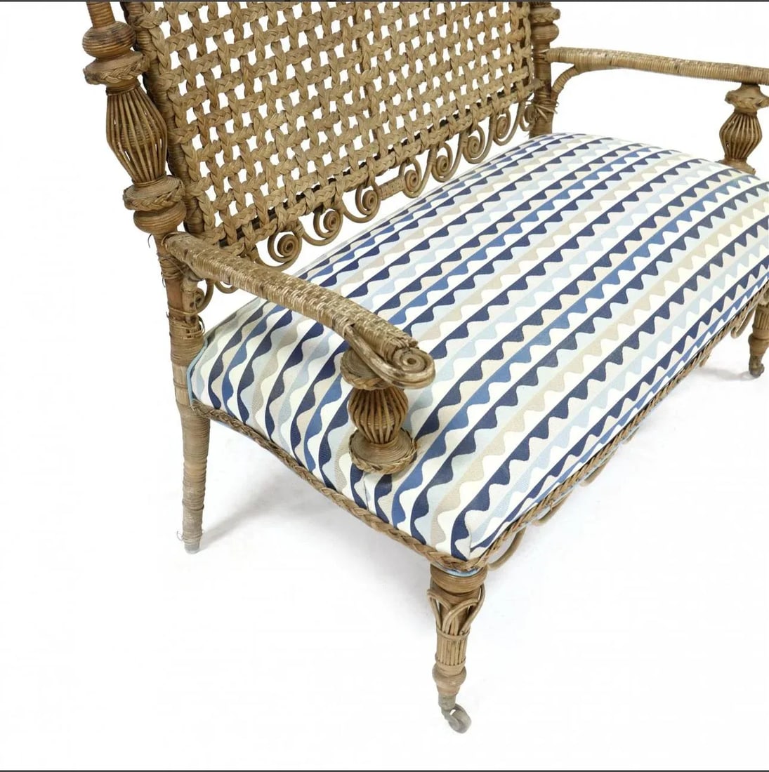 Late 19th Century Wicker Bench & 2 Chairs - 3