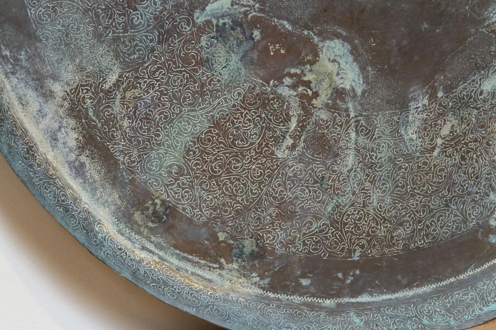 Antique Patinated Copper Engraved Tray - 4