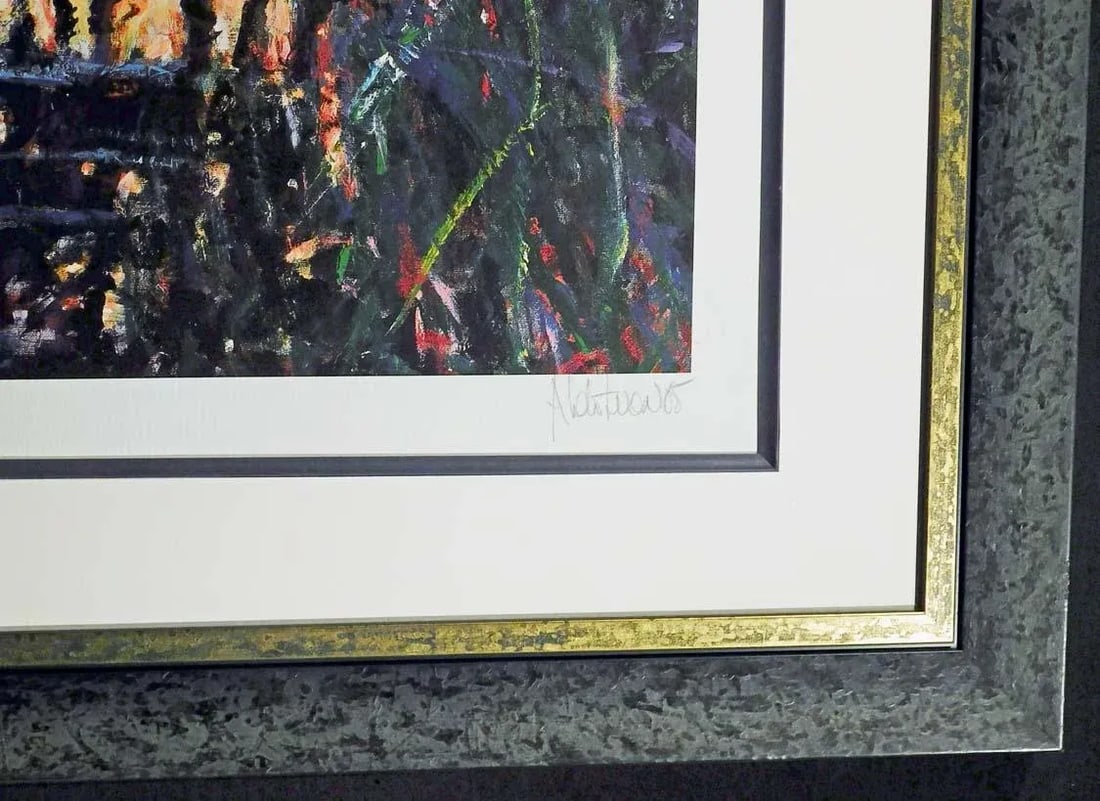 Aldo Luongo "Forest Dusk" Hand Signed # With Custom Frame - 4