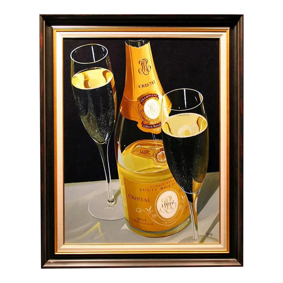 Thomas Stiltz "Cristal Tonight" Original Signed Original Oil Still Life Painting: Cristal Tonight -framed by Thomas Stiltz Original Oil Painting on Canvas Image Size: 39" x 28" Framed Size: 48" x 38" Excellent Condition including the Frame Hand signed by the artist Certificate of A