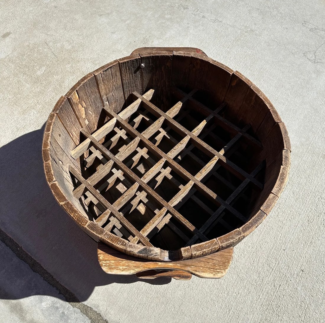 Rustic Wine Barrel Wine Display Rack - 8