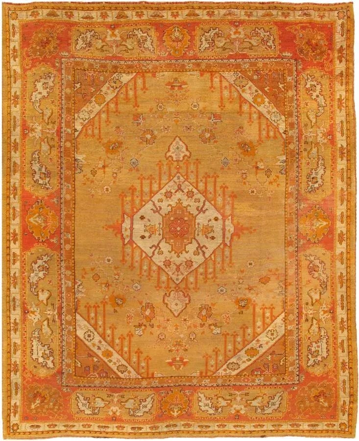 Antique Oushak Gold/Rust Rug, 10' 4" X 12'11" - 3