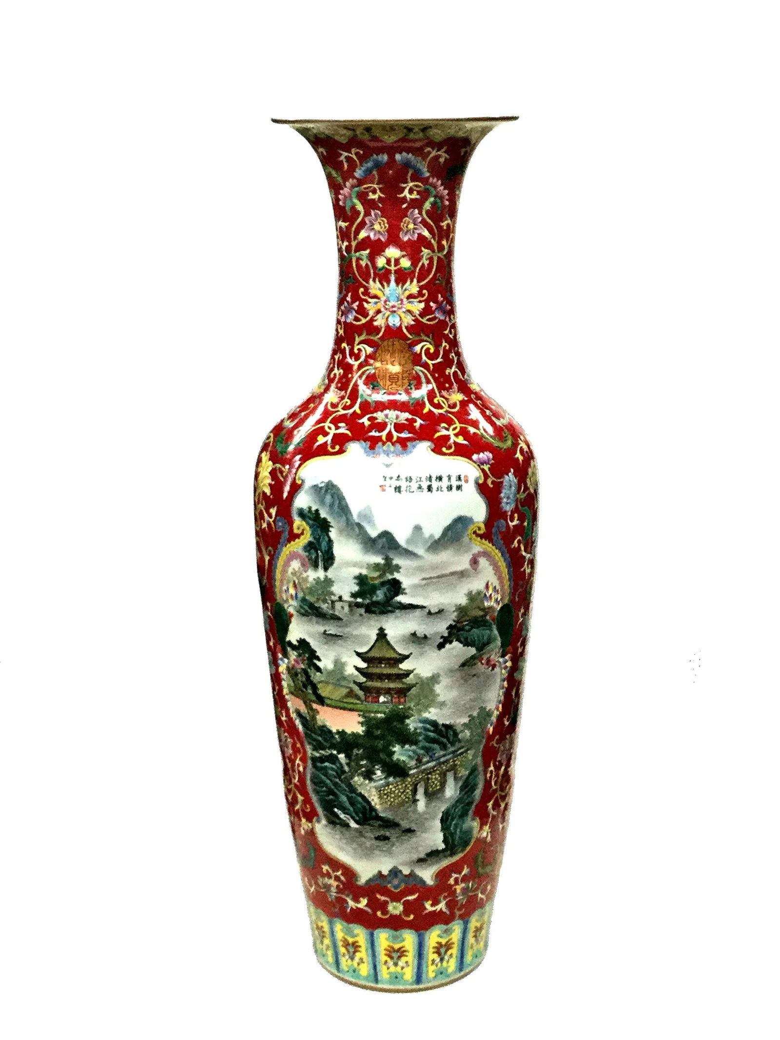 1930s Vintage Chinese Republic Dynasty Tall Vase - 2