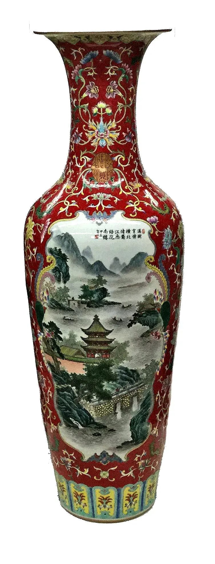1930s Vintage Chinese Republic Dynasty Tall Vase - 3