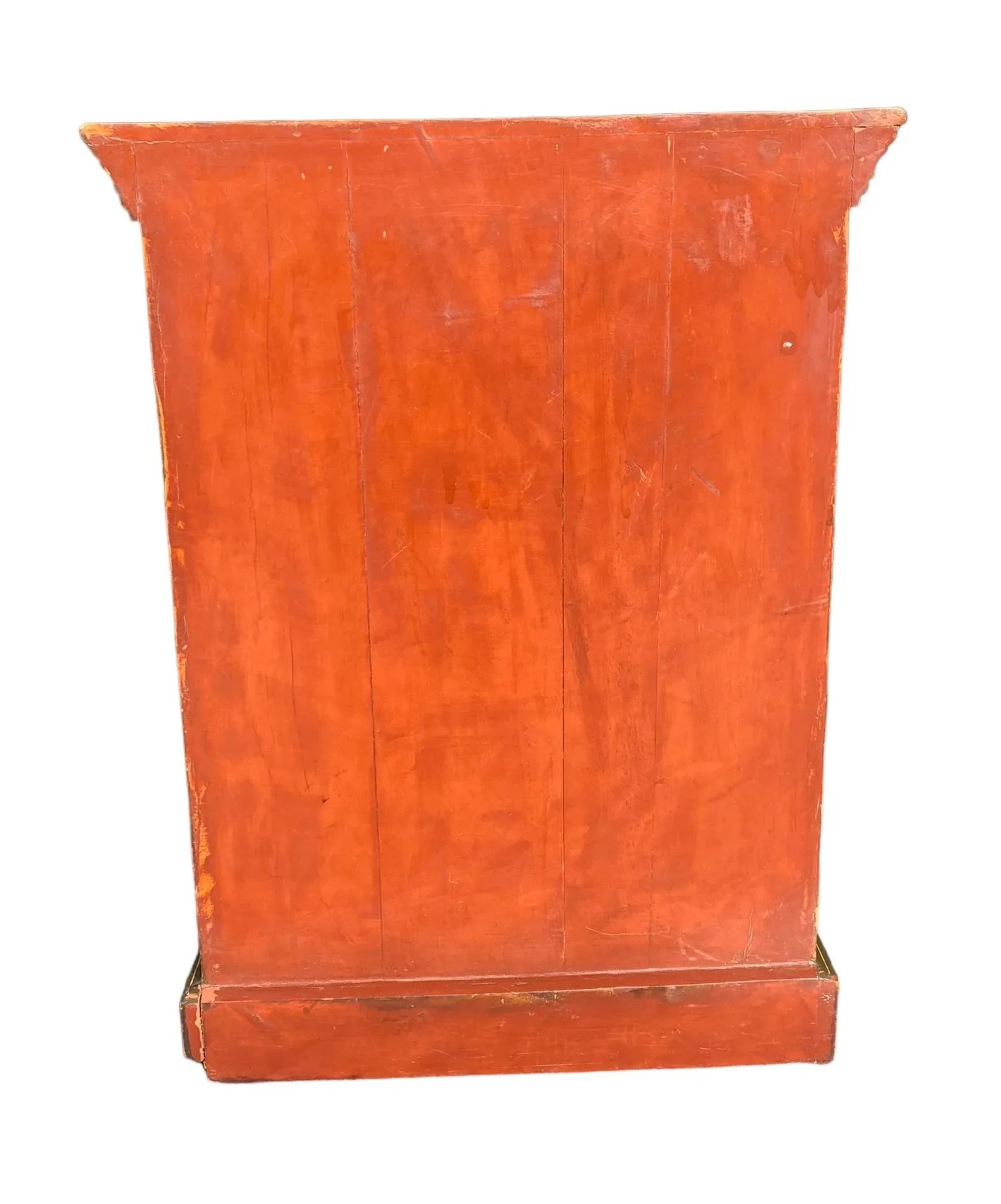 Vintage Folk Art Painted Tall Cabinet With Floral Design - 8