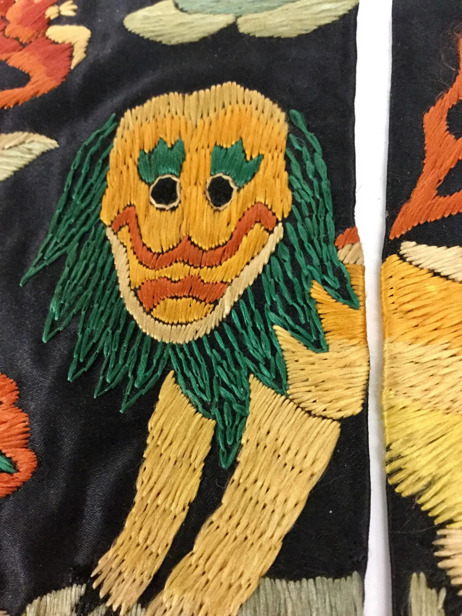 Antique Chinese Hand Embroidered Silk Rank Badges - Set of 3 - 4