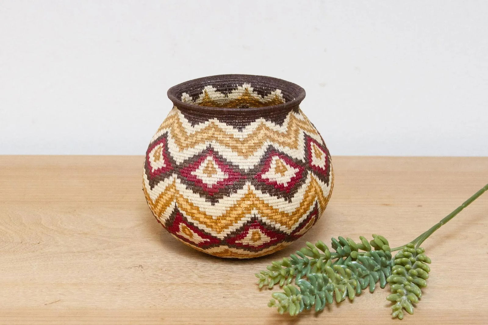 Artisanal Multicolor Handwoven Embera Basket - 7