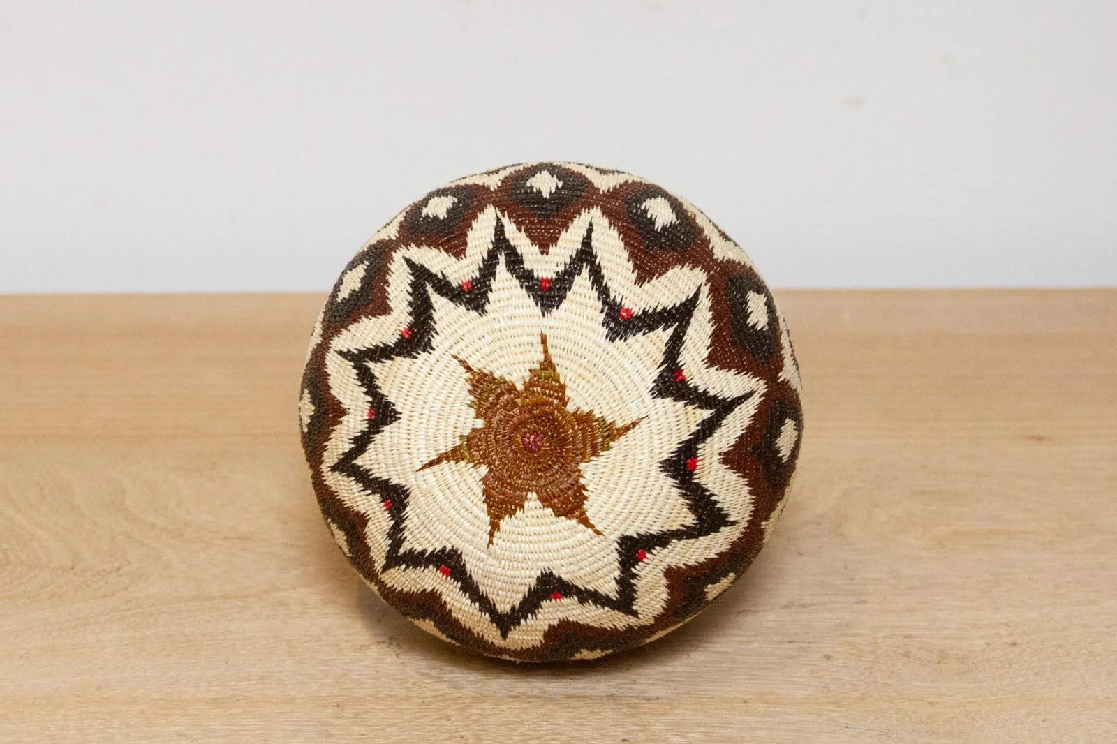 Rare Tribal Motif Rounded Basket From Panama - 5