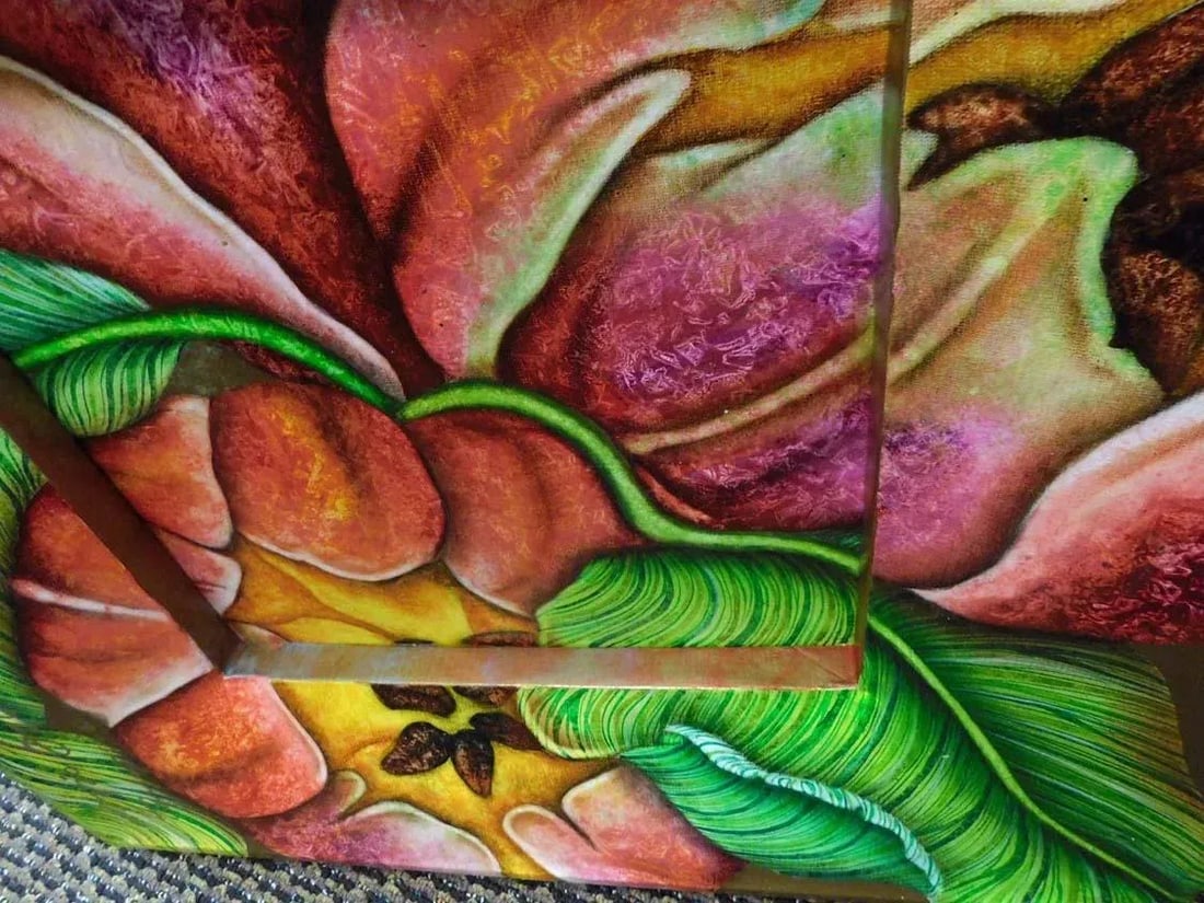 Luis Sottil "Spring" Hand Signed #Hr589 Original Red Flower Art Canvas - 2