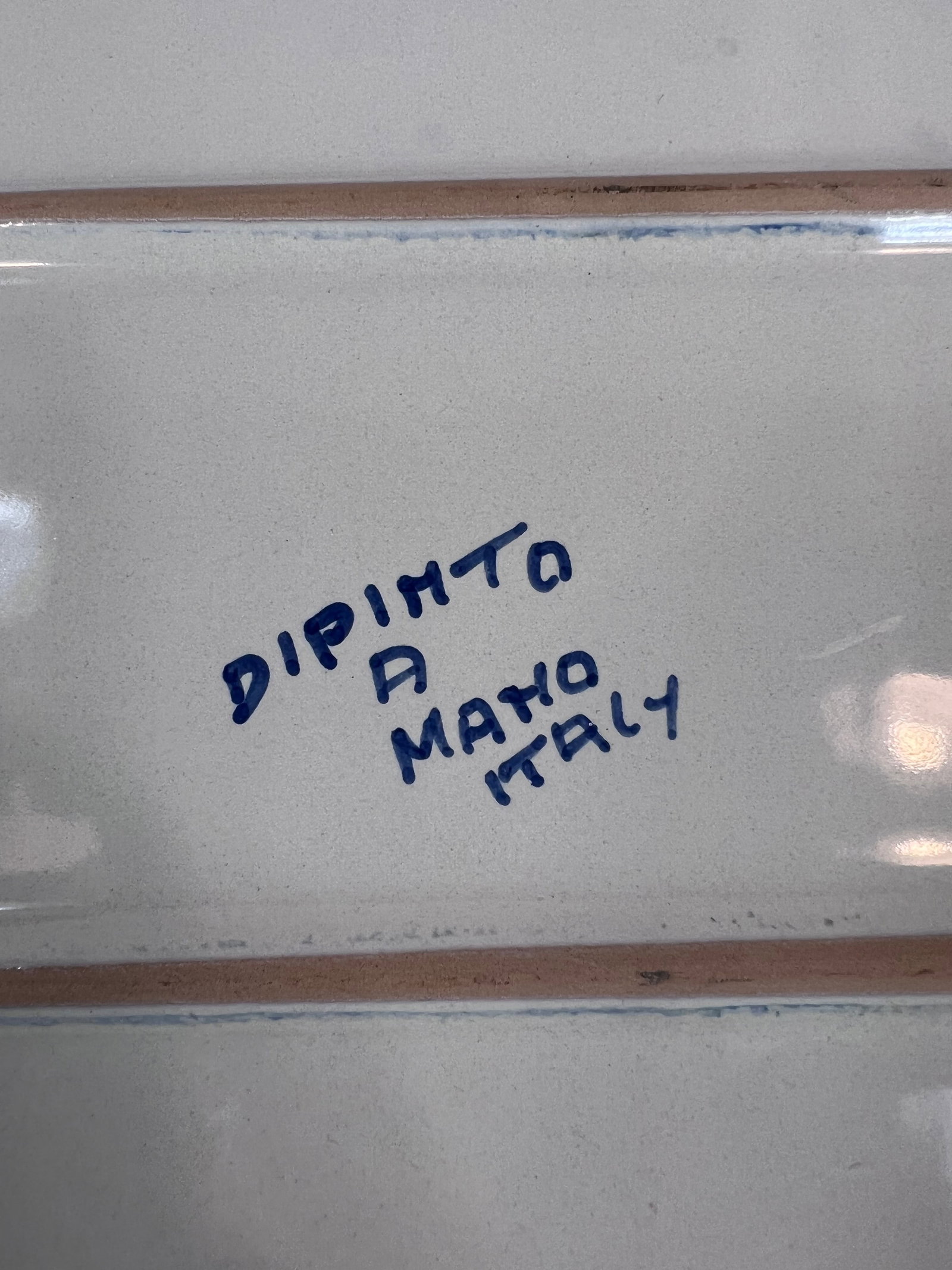 Italian Tray Dipinto A. Mano Pottery Hand-Painted Ceramic Serving Tray or Plate With Handles, Landsc - 4