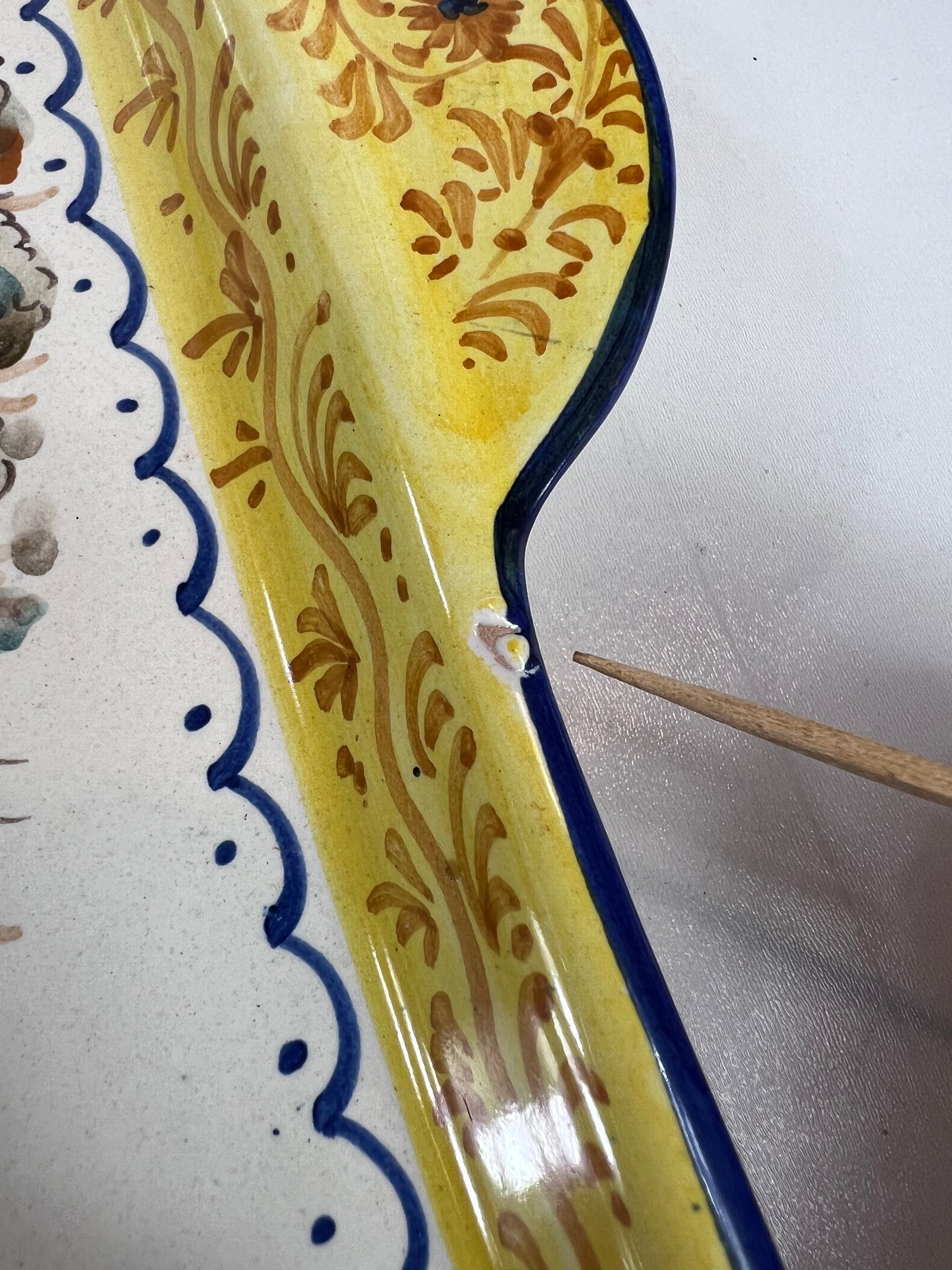 Italian Tray Dipinto A. Mano Pottery Hand-Painted Ceramic Serving Tray or Plate With Handles, Landsc - 7