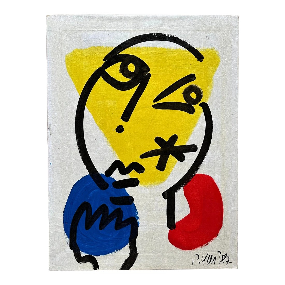 1987 Original Peter Keil Painting: Peter Keil is a German artist that focuses primarily on abstract expressionism. Keil painted with some of the greats including Joan MirÃ³, Pablo Picasso and Andy Warhol, to name a few. This