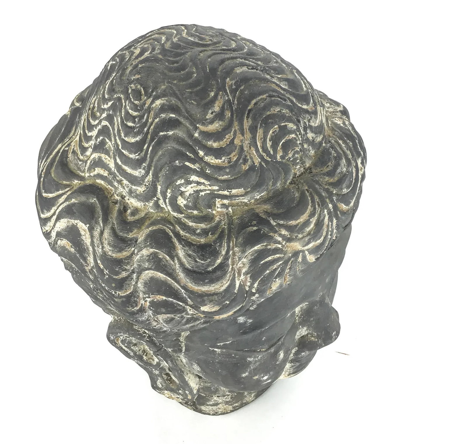 Vintage Chinese Clay Statue Soldier Head Bust - 8