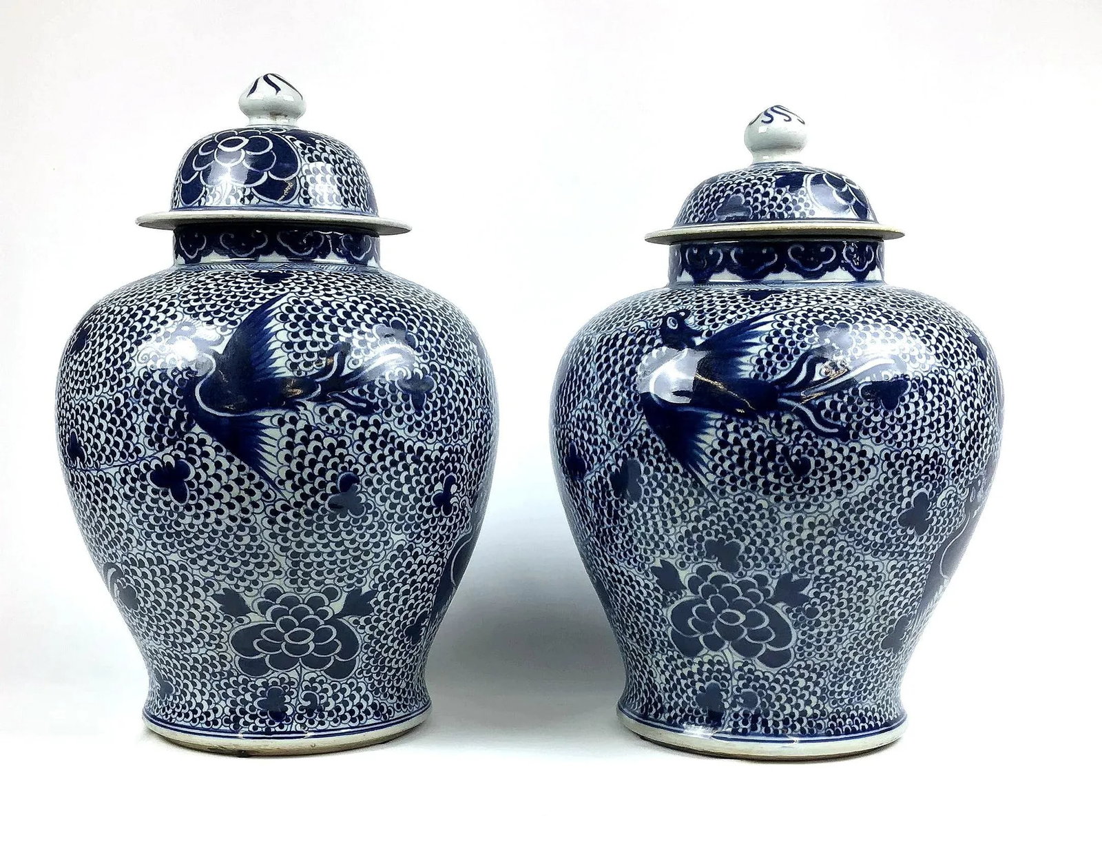 Early 20th Century Antique Asian Porcelain Ginger Jars- a Pair - 3