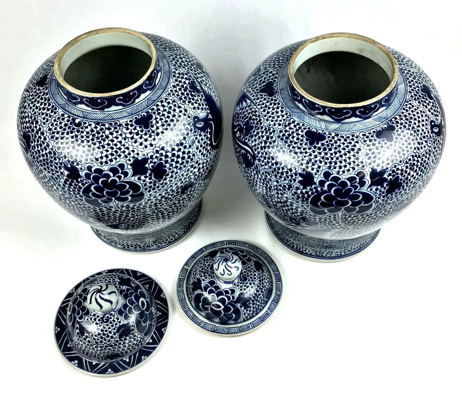 Early 20th Century Antique Asian Porcelain Ginger Jars- a Pair - 7