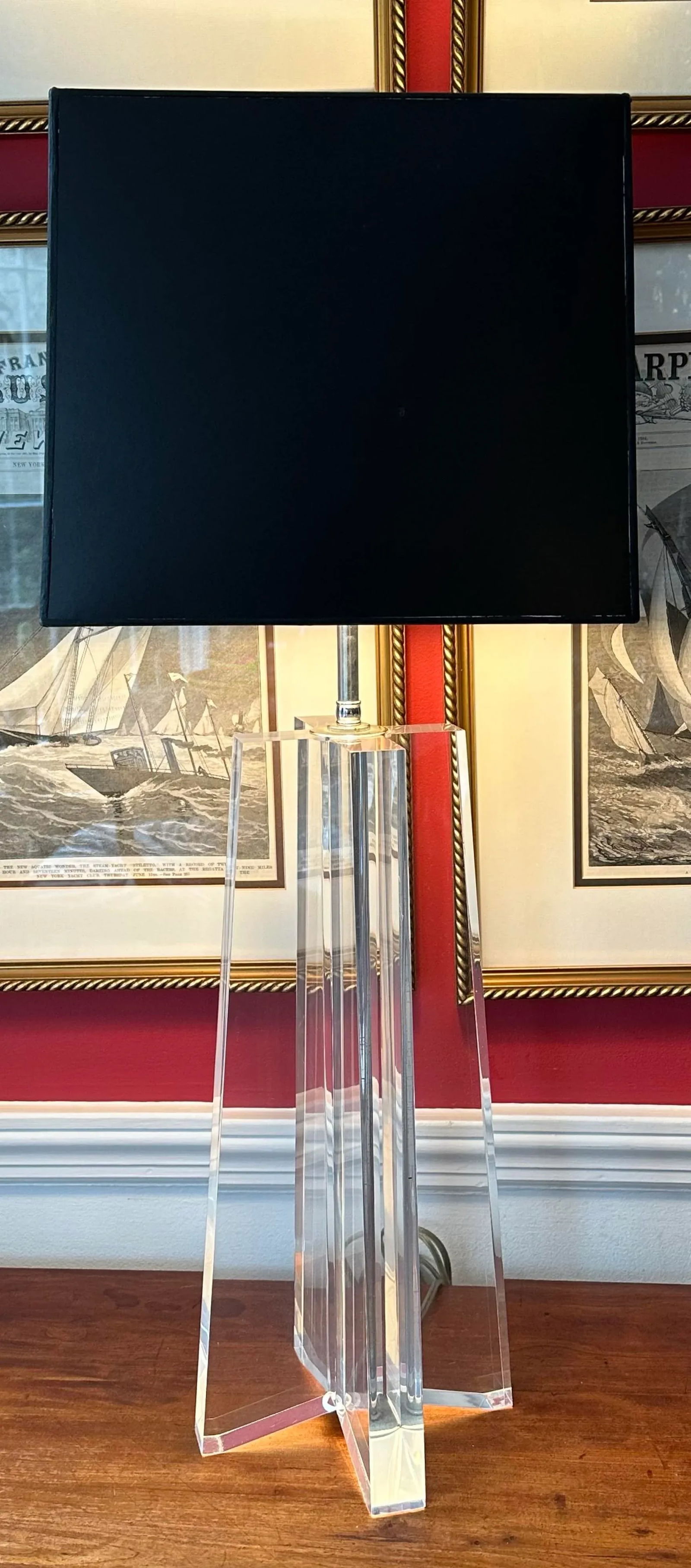 Rare Les Prismatique Lucite Table Lamp, Tall - 2