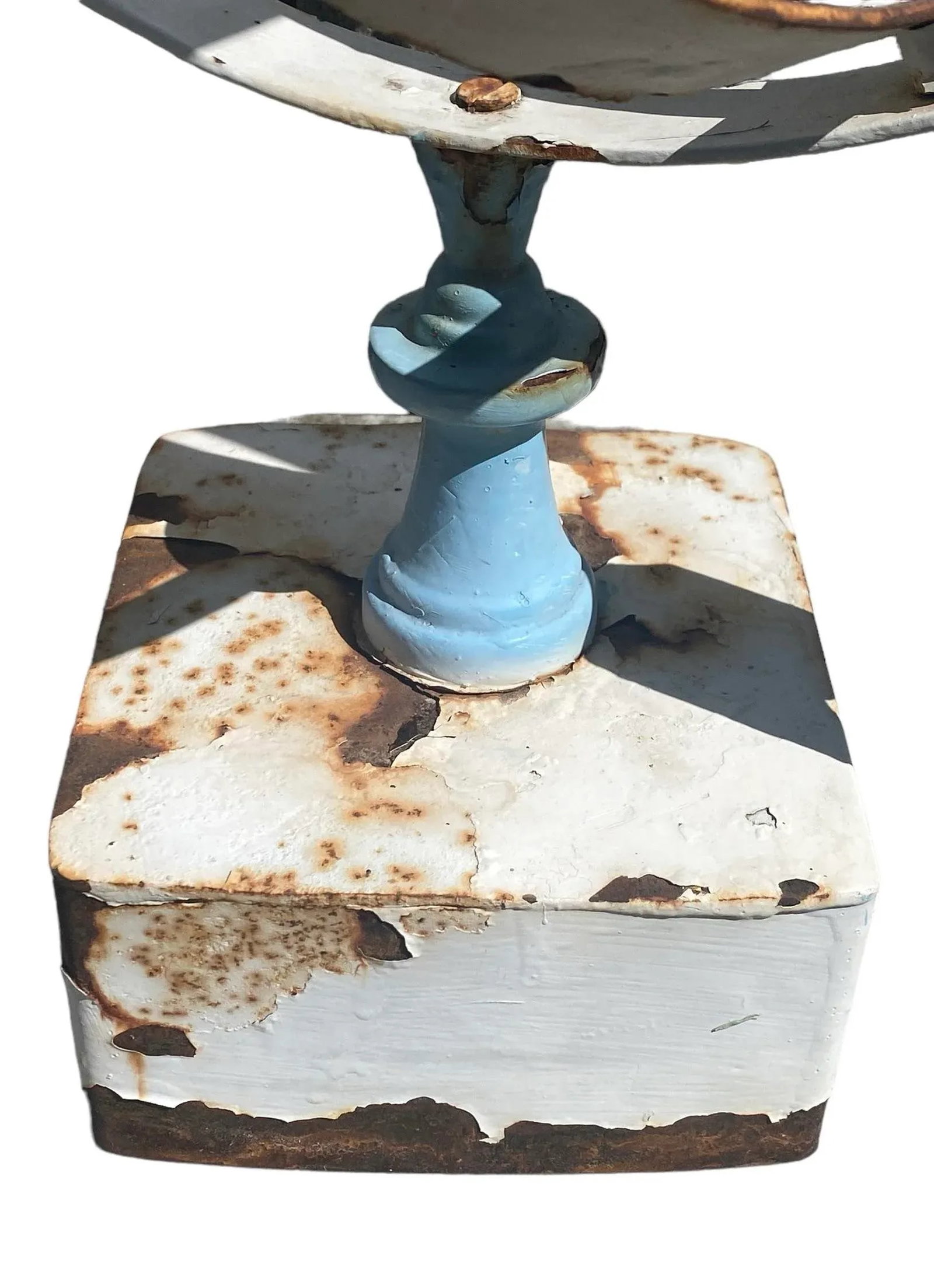 Mid 20th Century Blue & White Painted Metal Armillary - 8