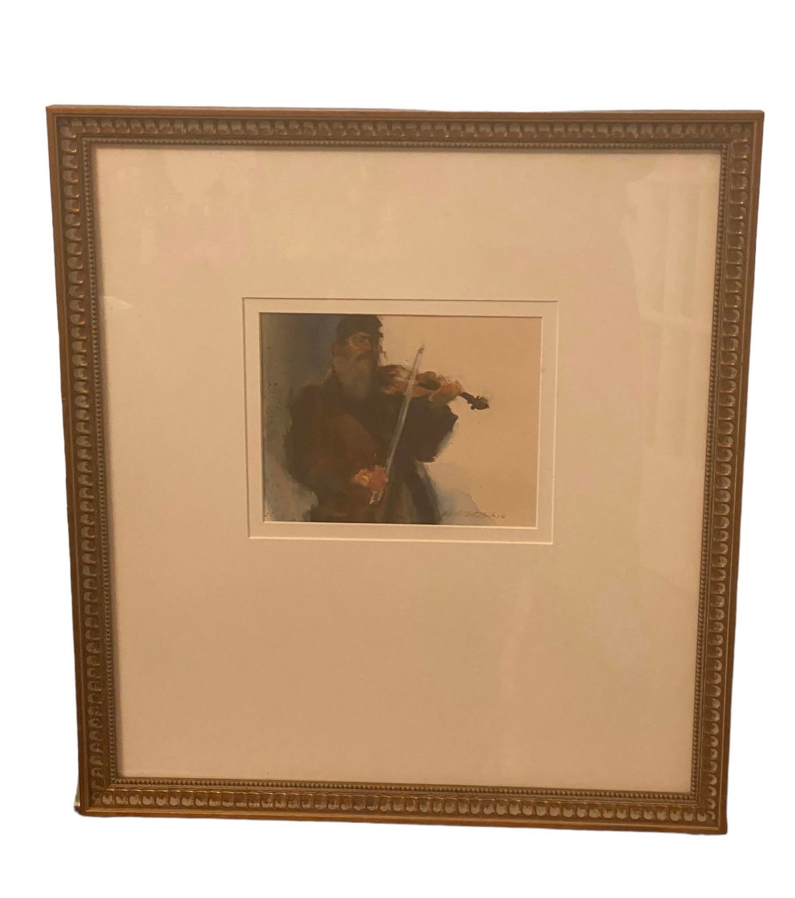 Late 20th Century Framed Watercolor Portrait "Tevye,The Fiddler on the Roof" by Arne Westerman 1 - 12