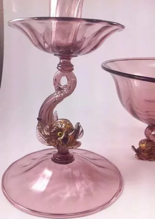 Venetian/Murano Glass Three Piece Console Ensemble Set - 5