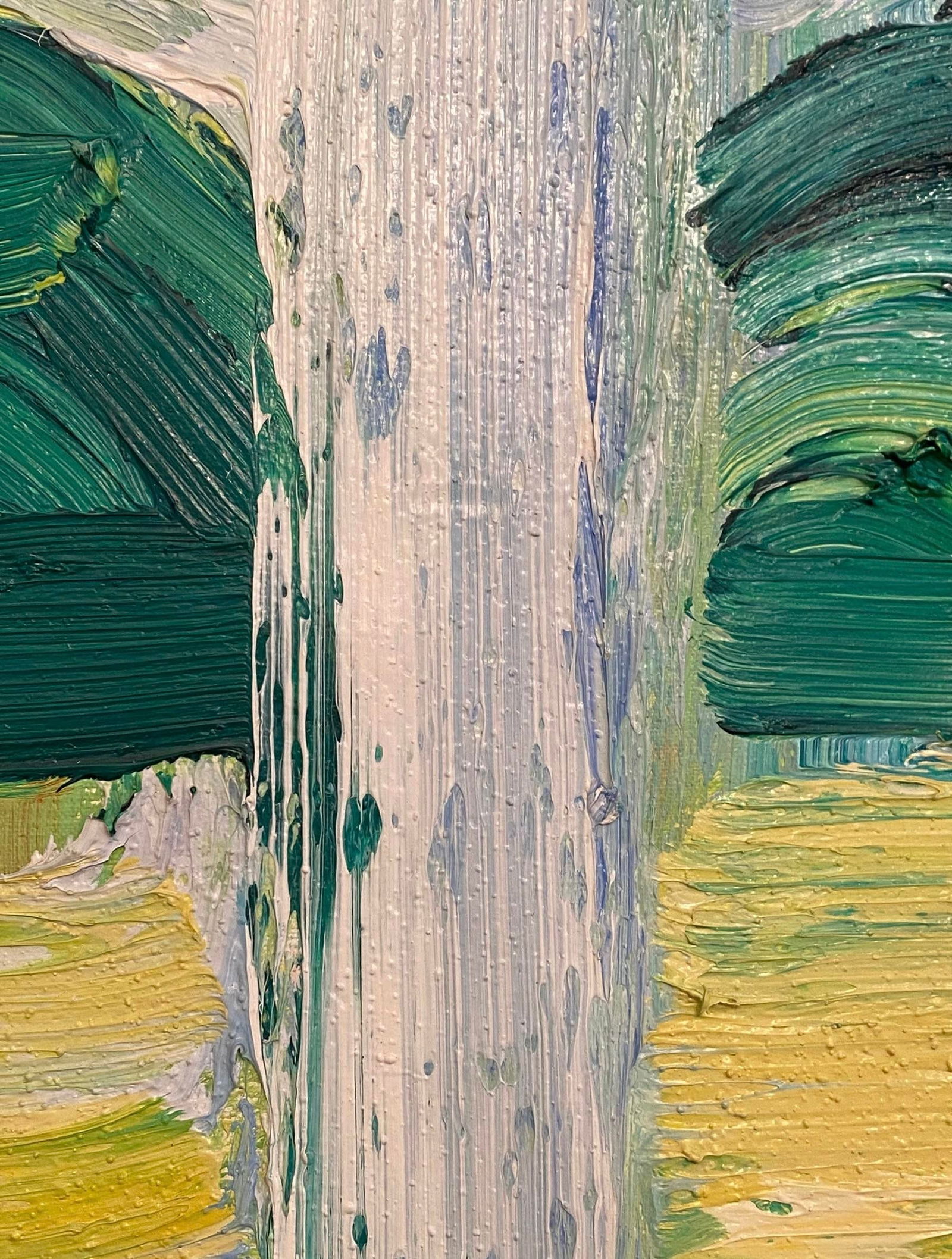 1980's Large Impressionist Abstract Oil Painting on Canvas Landscape "The Geyser" Signed Shect - 5