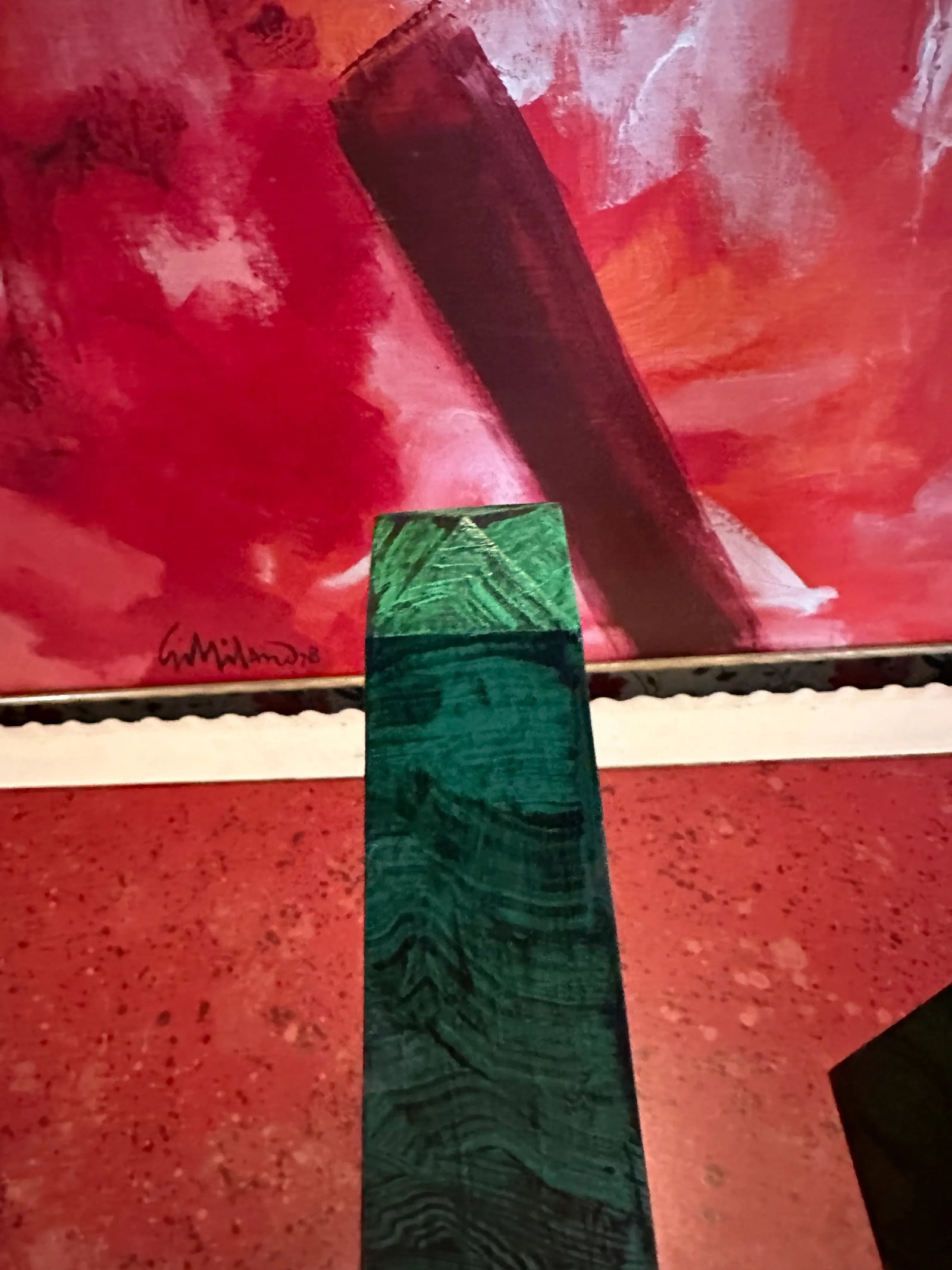 A Pair of Irwin and Lane Hand Painted and Hand Made Faux Malachite Obelisks - 5