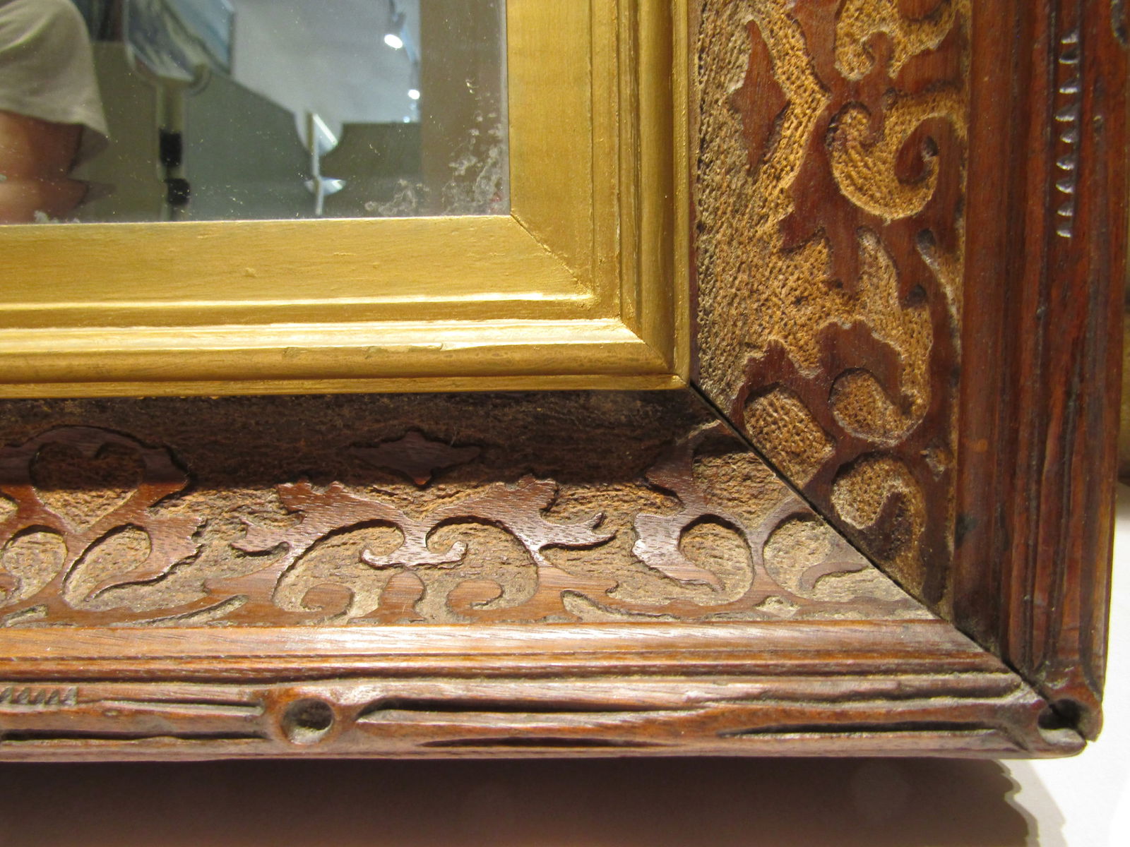 Antique Hand Carved Walnut Faux Bois Casetta Style Wall Mirror Circa 1870's - 5