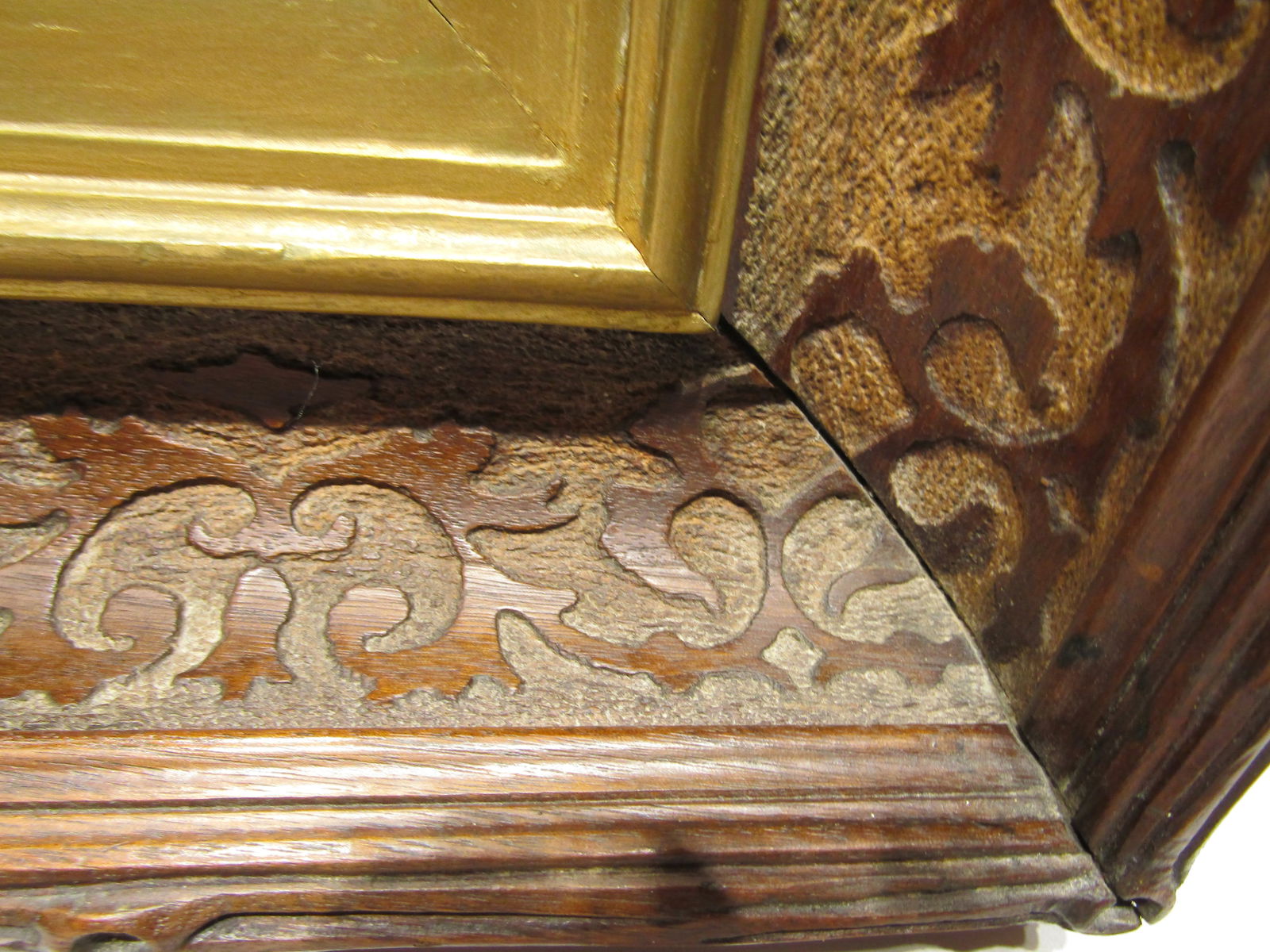 Antique Hand Carved Walnut Faux Bois Casetta Style Wall Mirror Circa 1870's - 6