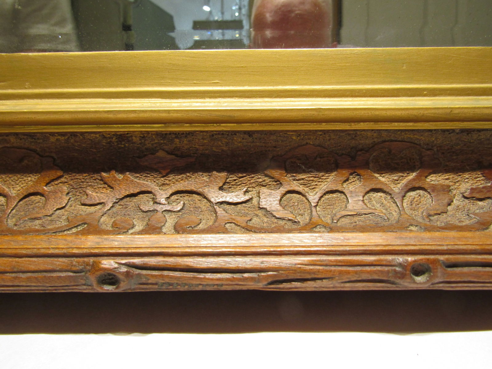 Antique Hand Carved Walnut Faux Bois Casetta Style Wall Mirror Circa 1870's - 7