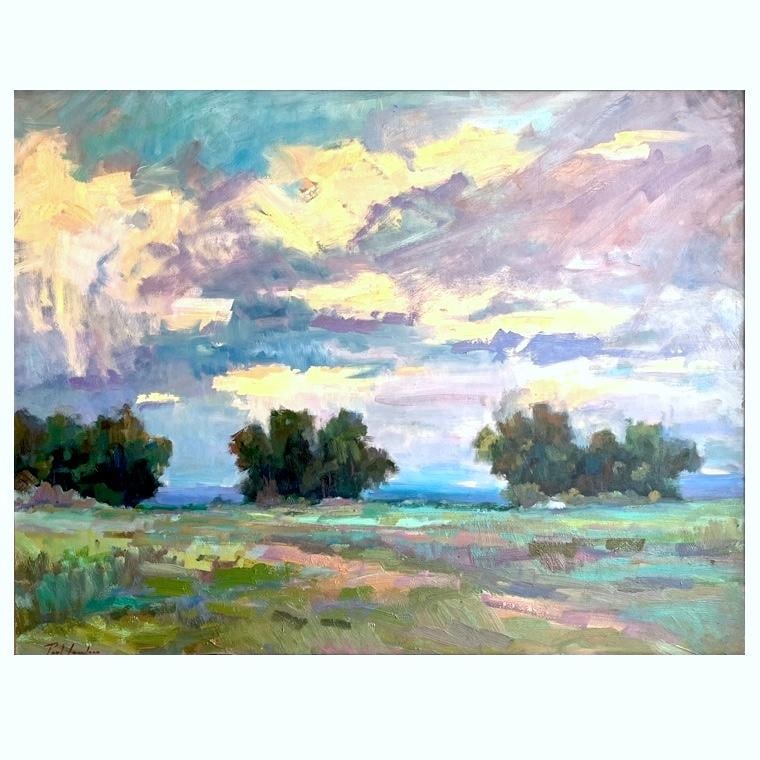 1980's California Plein Air Painting "Arroyo Seco Meadow" by Paul Casebeer - 2