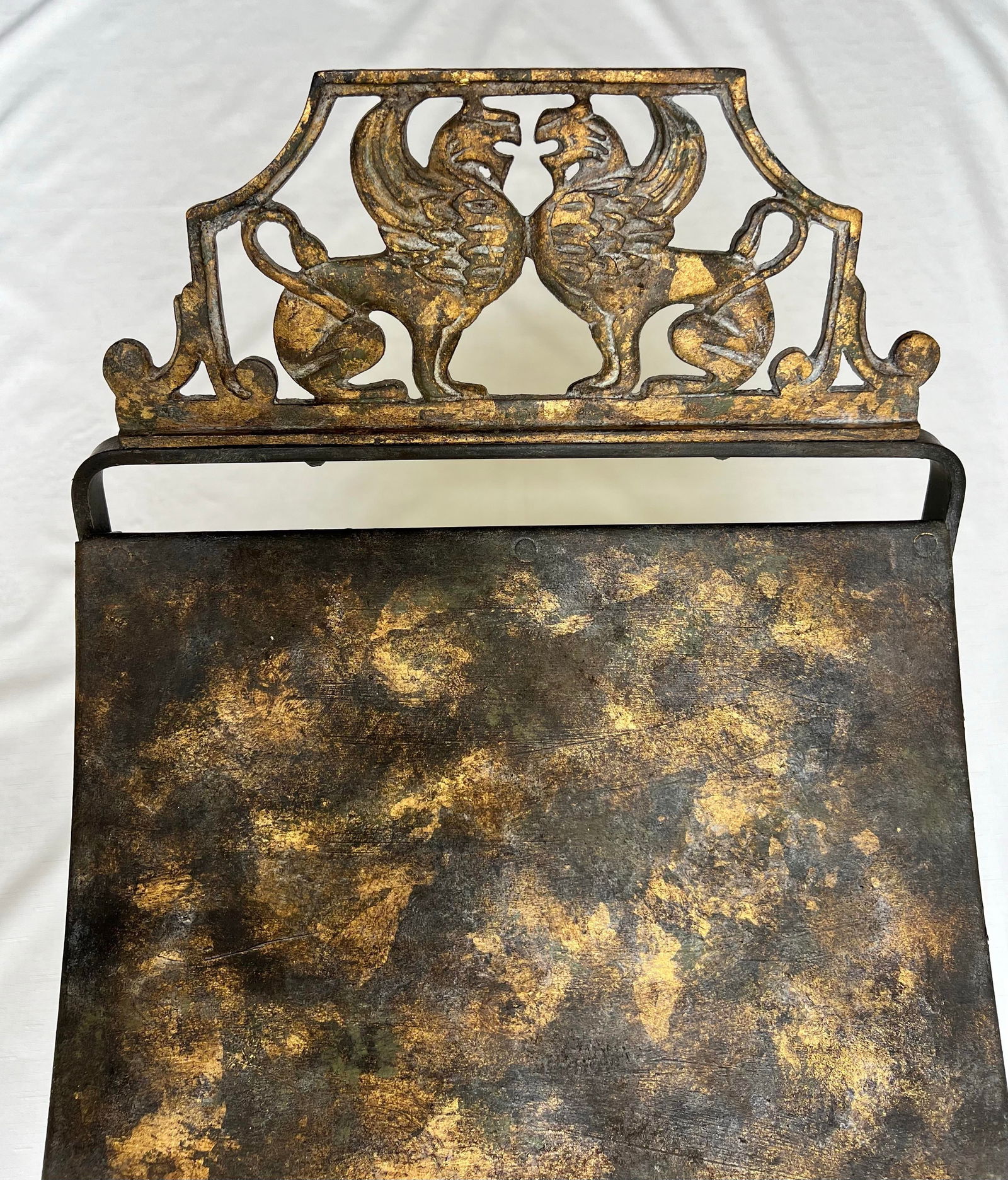 Vintage Oscar Bach Style Newly Painted and Hand Gilt Iron X Base Bench/Stool Unique Home Décor" - 2
