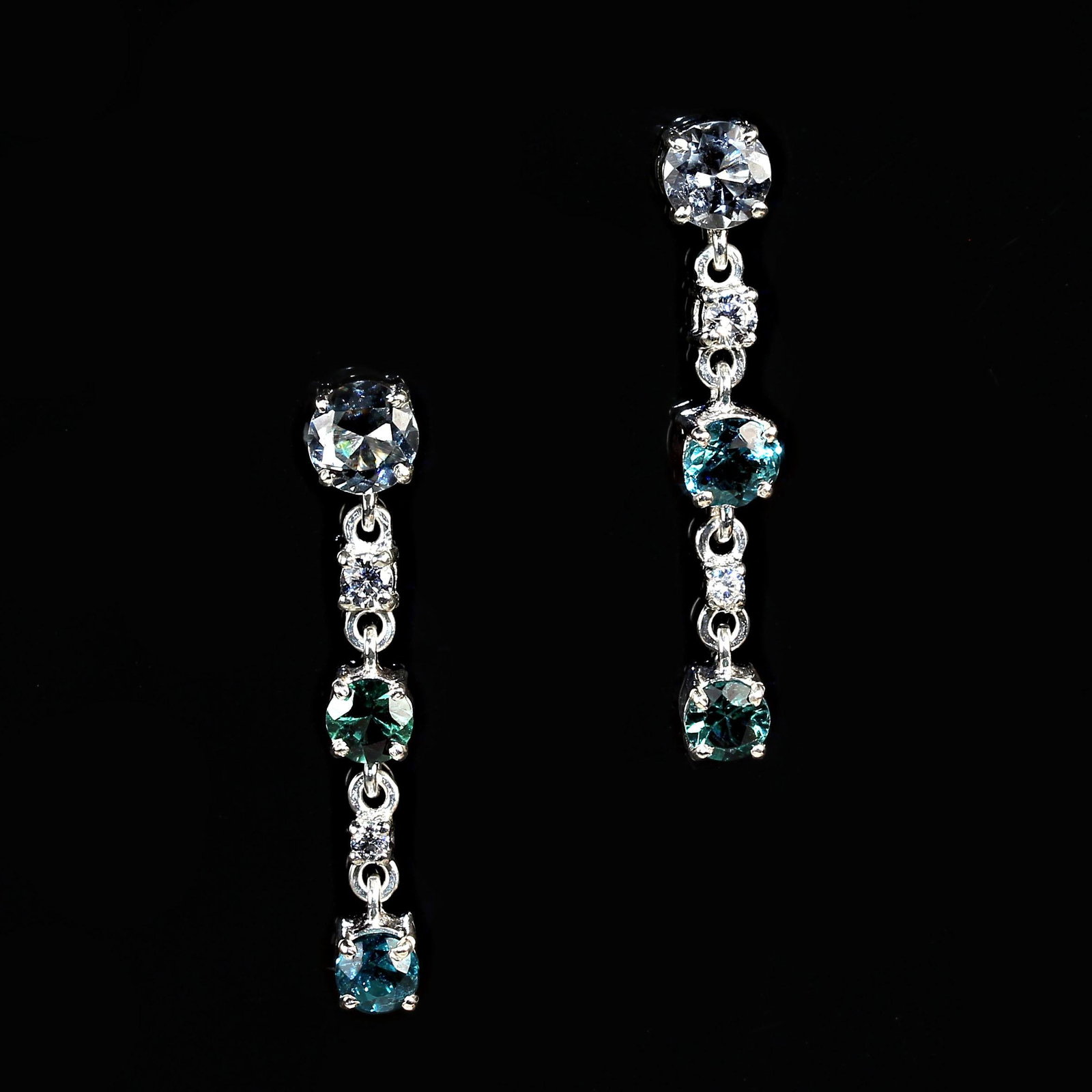 AJD Blue Tourmaline and Sterling Silver Drop Earrings - 2 Pieces - 3