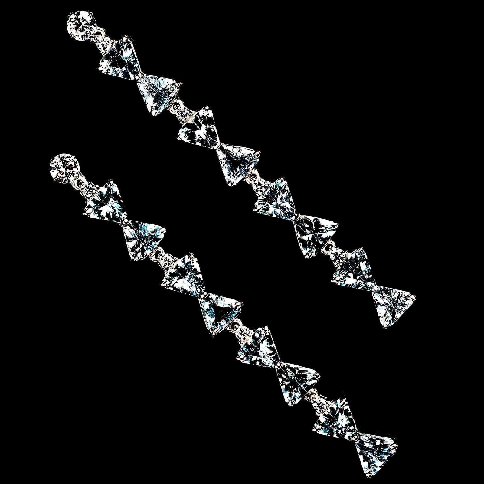 Bedazzling Blue Topaz Dangle and Sterling Silver Earrings - 2 Pieces - 4