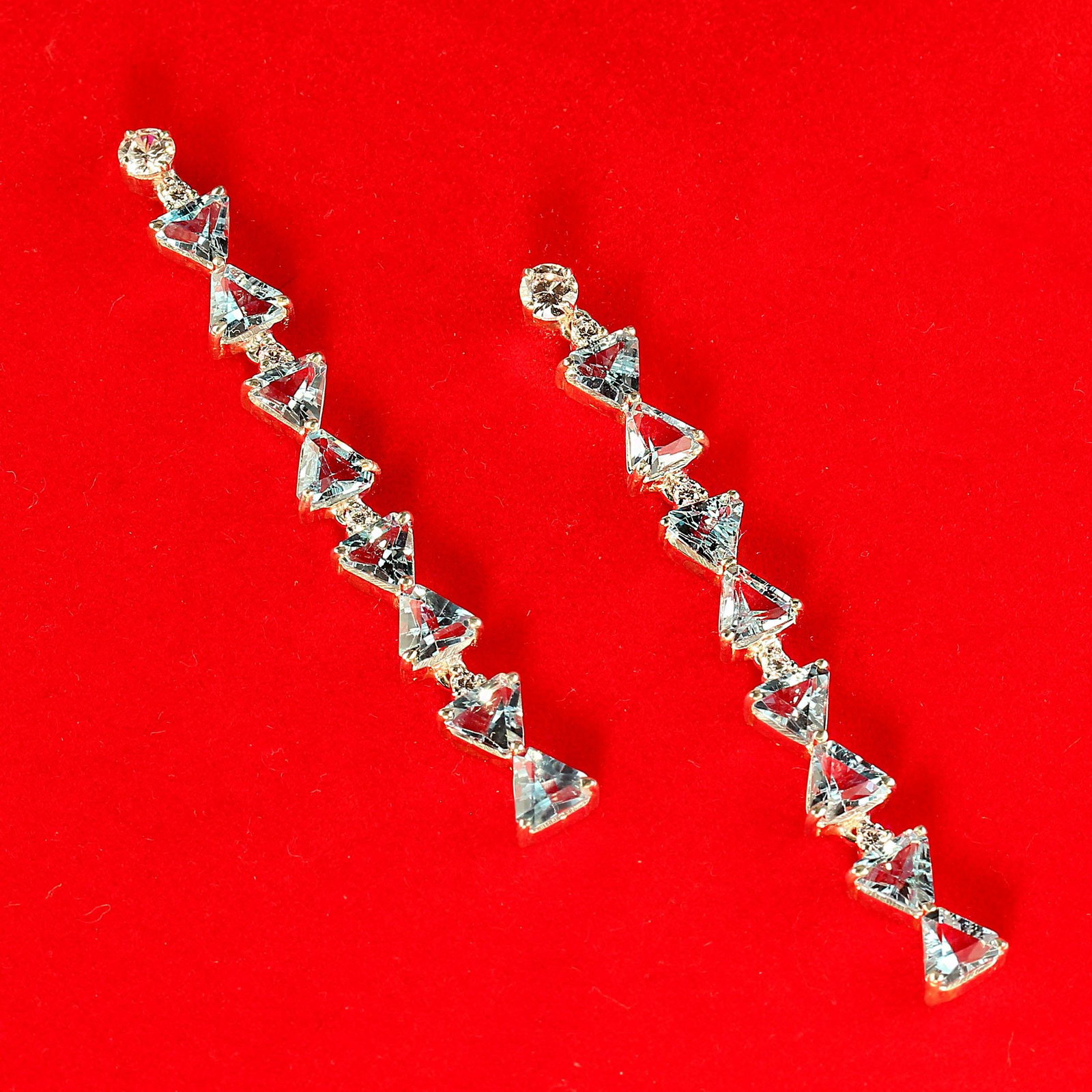 Bedazzling Blue Topaz Dangle and Sterling Silver Earrings - 2 Pieces - 6