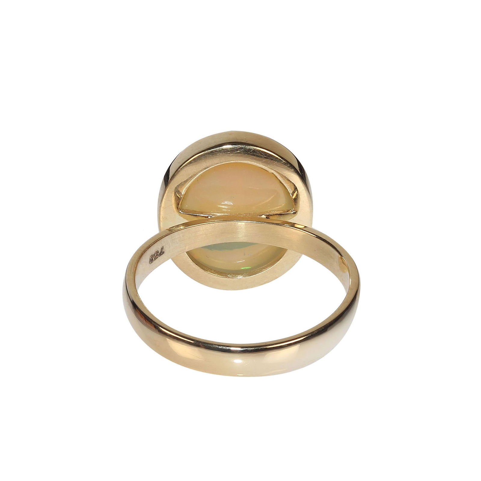 AJD Round Opal in 18kt Yellow Gold Ring Size 7 - 2